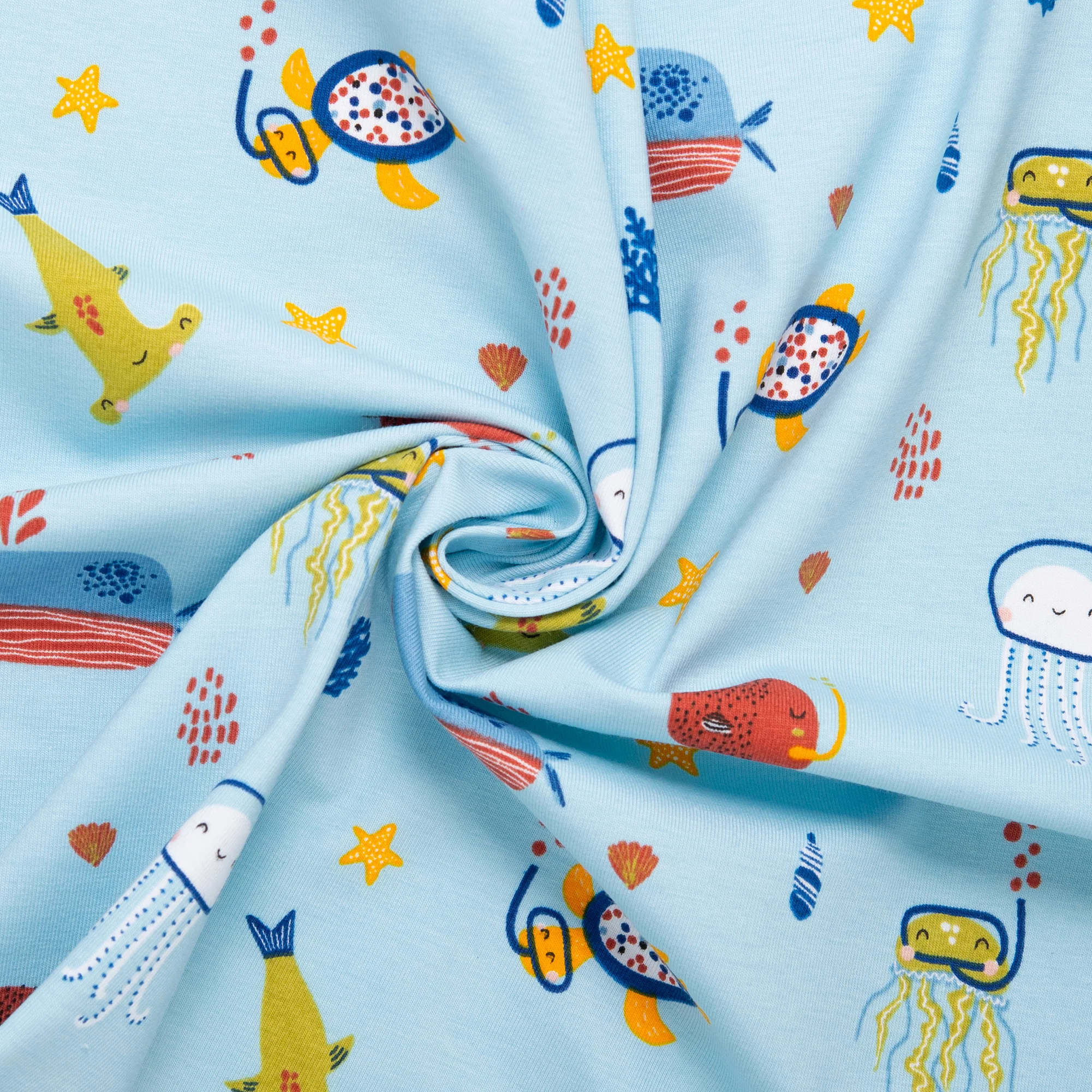 Printed knit - IMA-GINE F22 - Sea life - Baby blue - Image 2