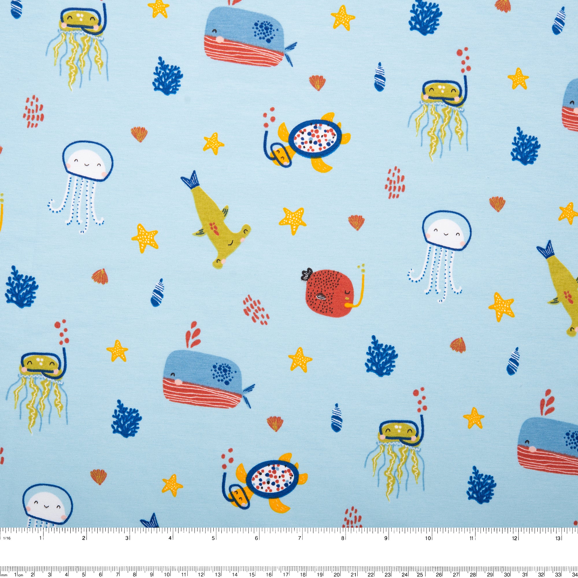 Printed knit - IMA-GINE F22 - Sea life - Baby blue - Image 3