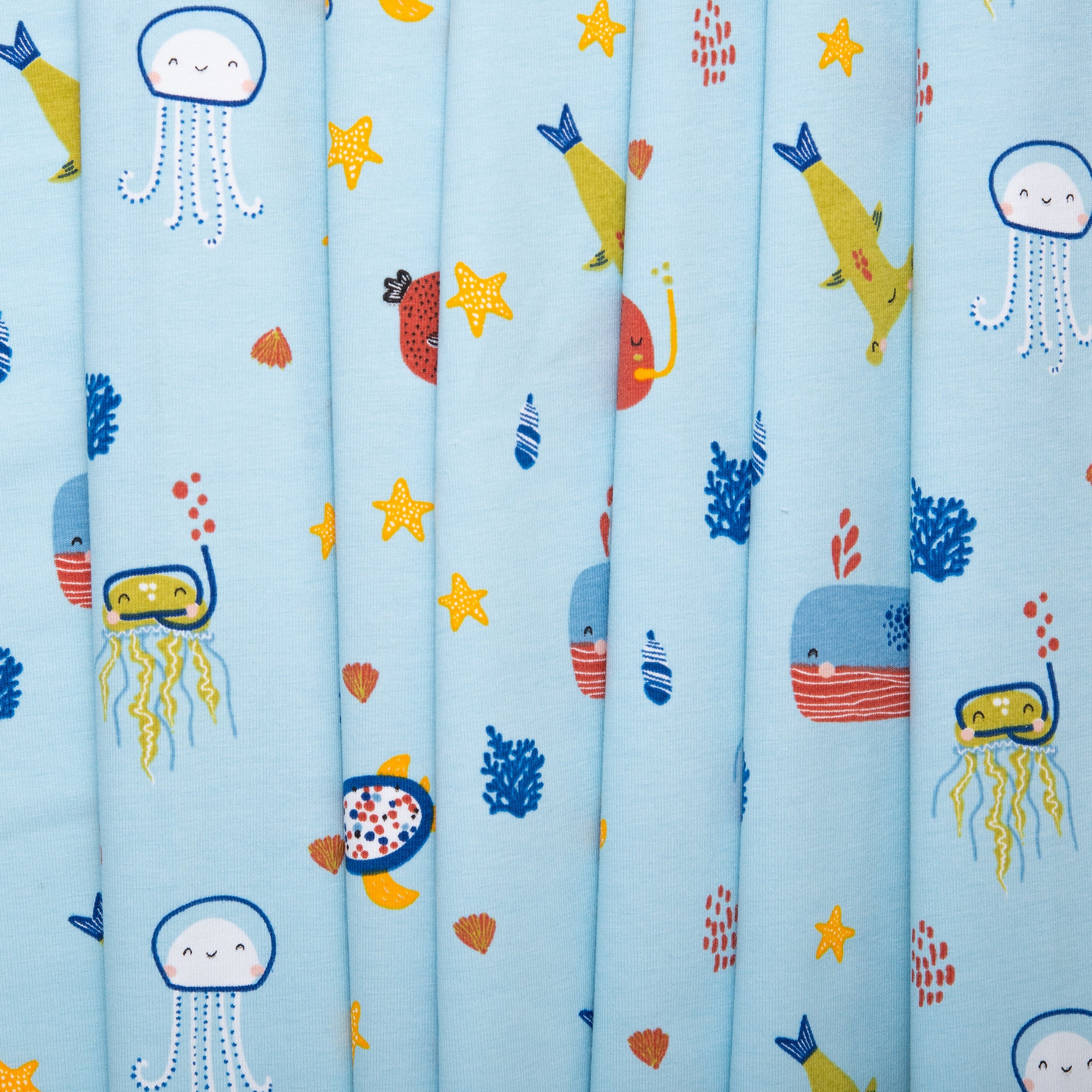 Printed knit - IMA-GINE F22 - Sea life - Baby blue - Image 4