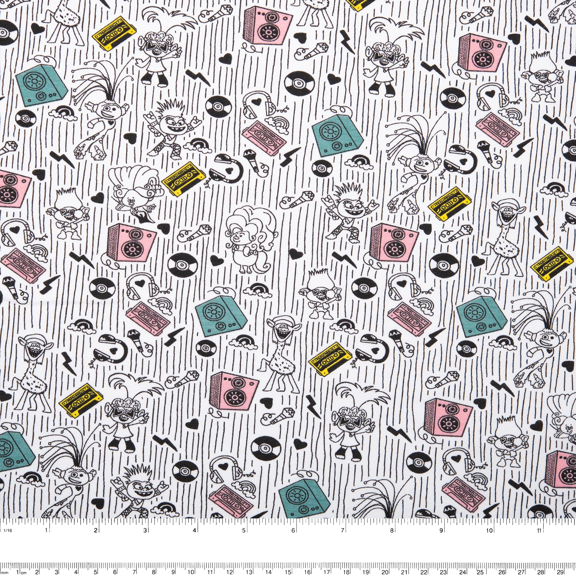 Printed knit - IMA-GINE F22 - Trolls - White / Pink - Image 3