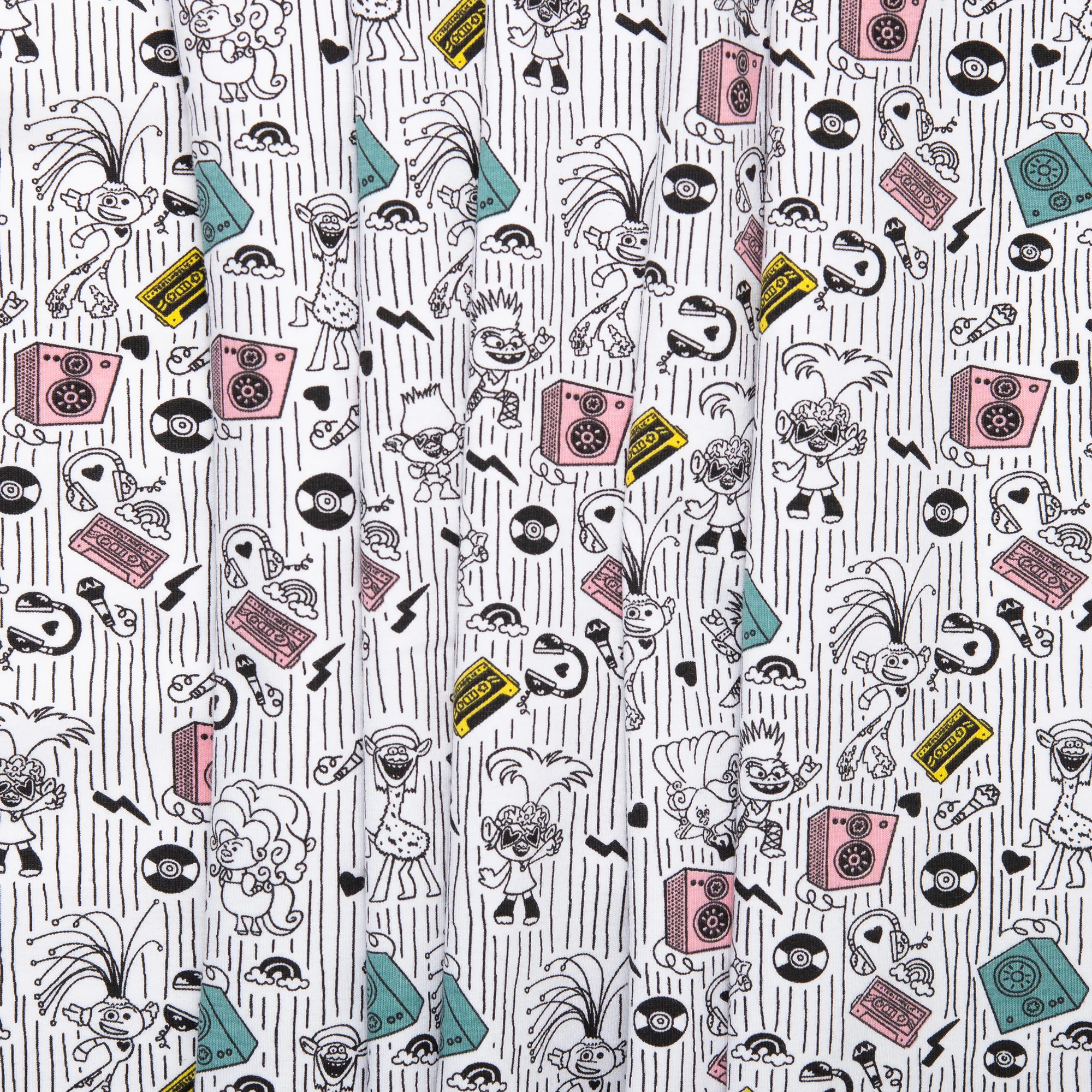 Printed knit - IMA-GINE F22 - Trolls - White / Pink - Image 4