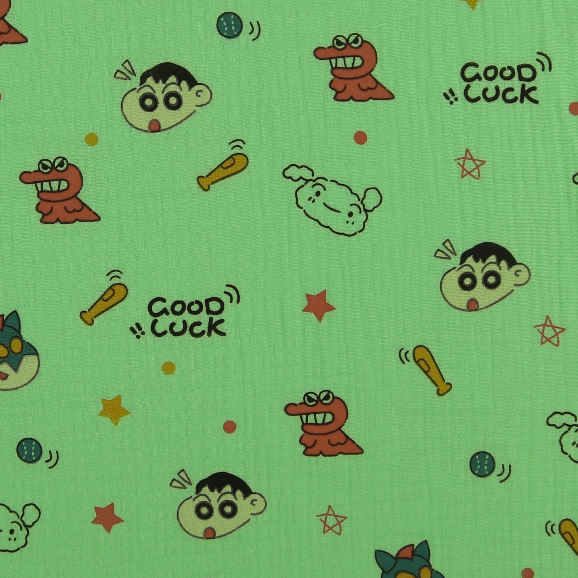 Printed Gauze Cotton - NAP TIME - 001 - Green