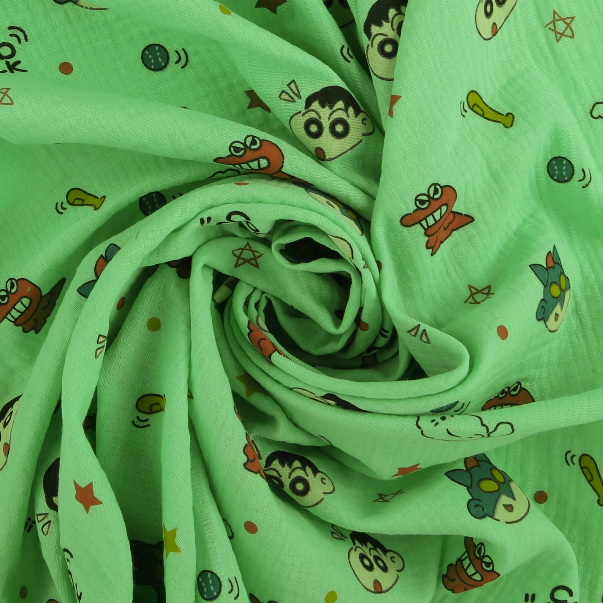 Printed Gauze Cotton - NAP TIME - 001 - Green - Image 2