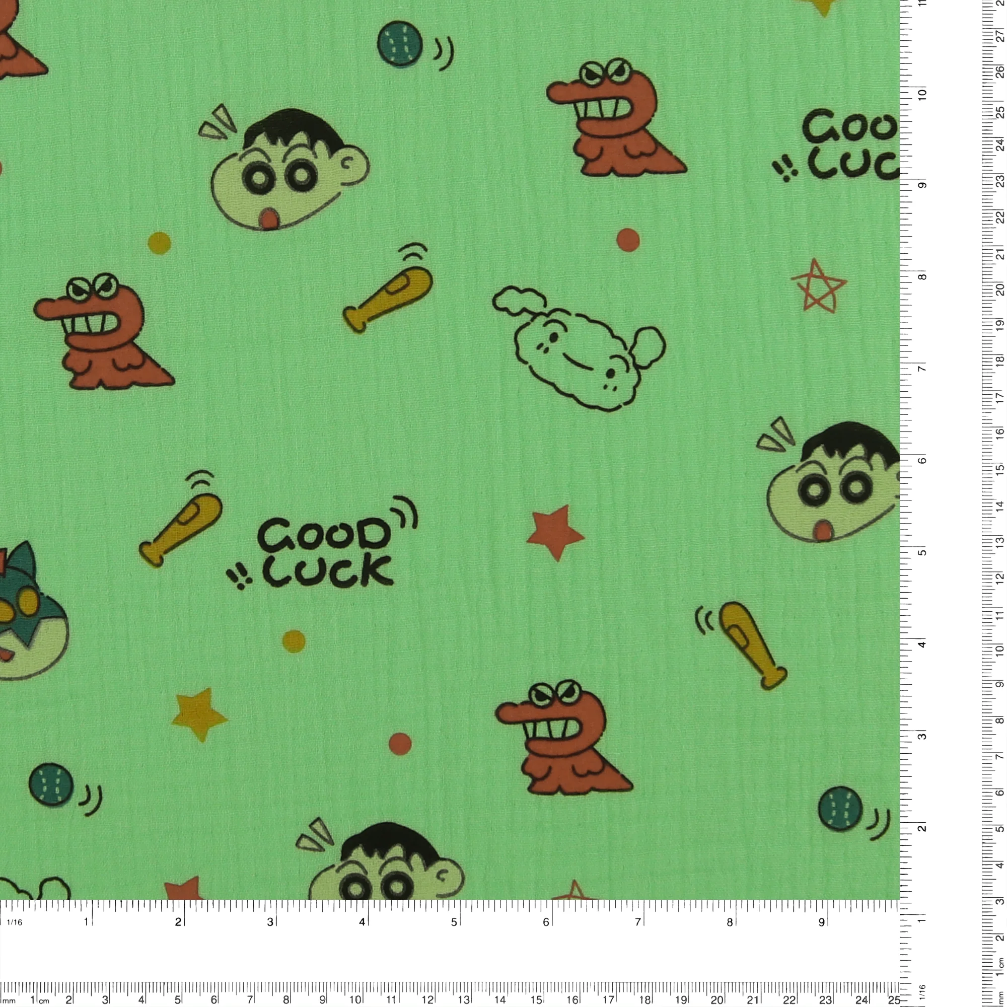 Printed Gauze Cotton - NAP TIME - 001 - Green - Image 3
