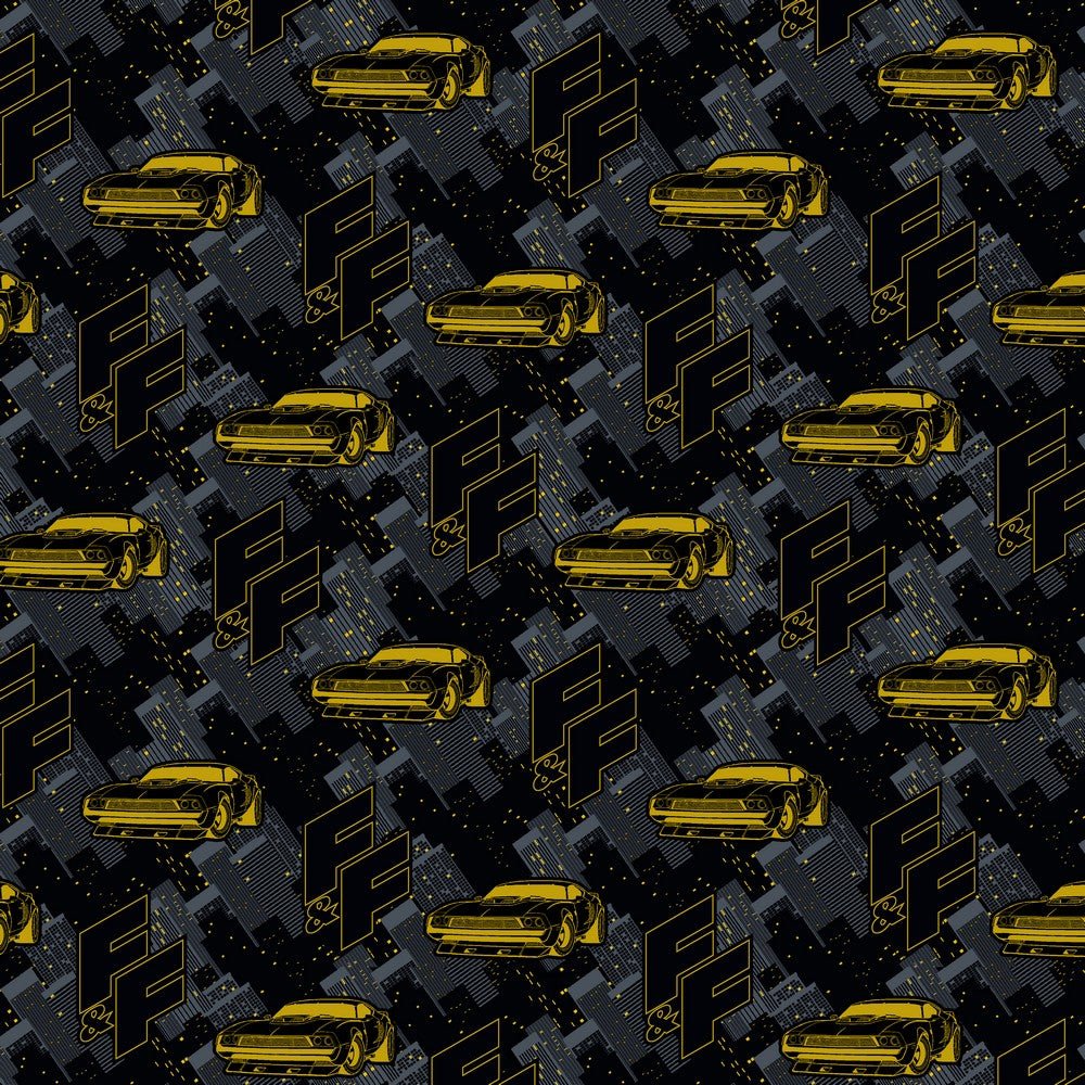 Printed Knit - FAST AND FURIOUS - Cars / Logo - Black