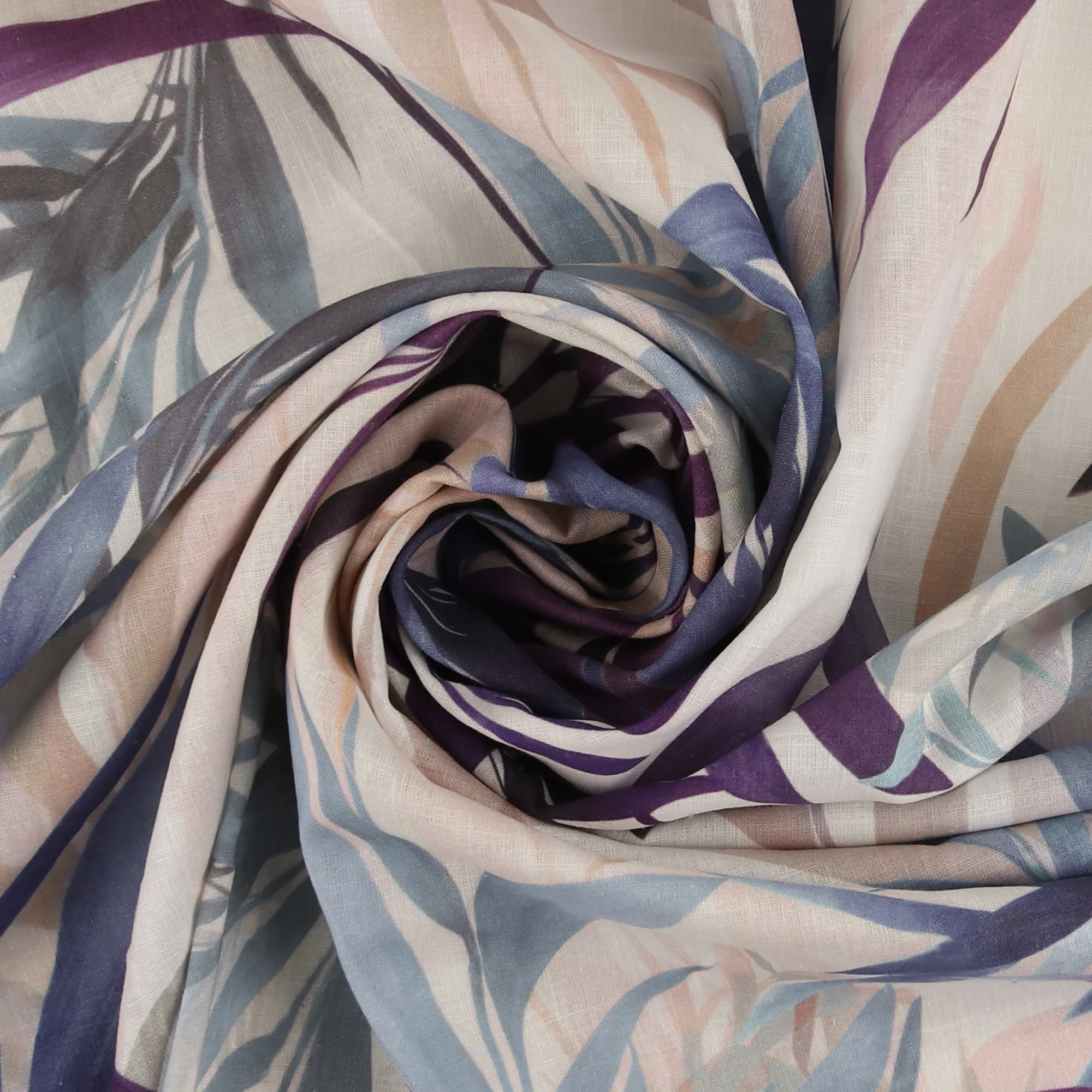 Printed Linen - GALWAY - 002 - Plum - Image 2