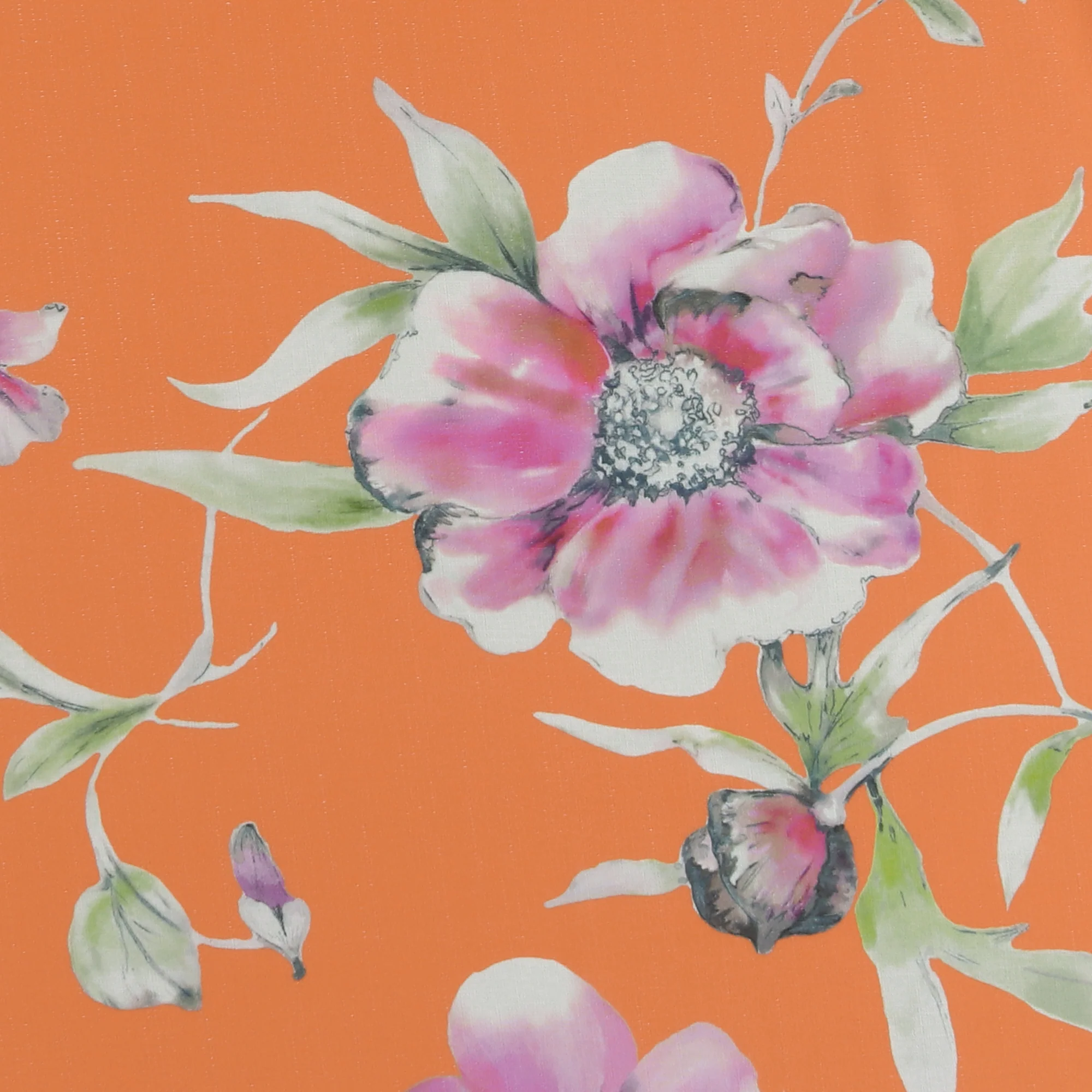 Printed Linen Look - TEXTURA - 001 - Tangerine