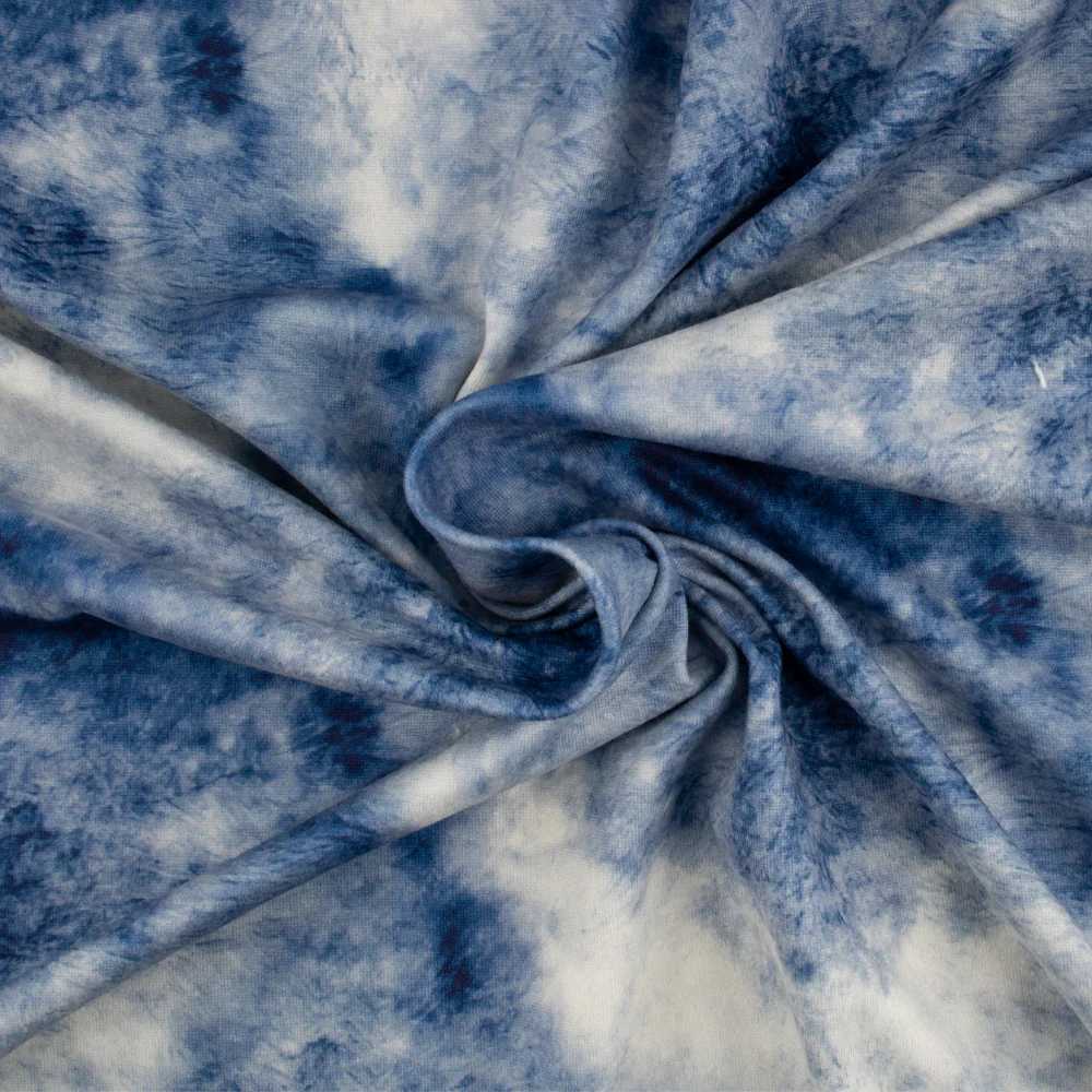 Printed Micro Chenille - DIGITAL - Abstract - Blue - Image 2