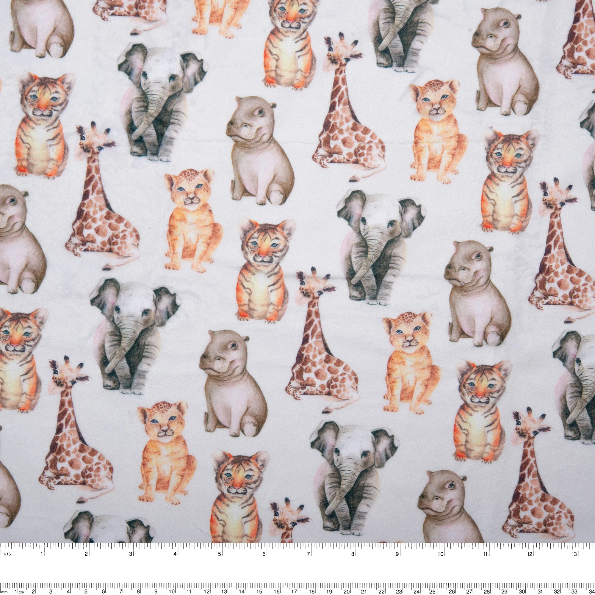 Printed Micro Chenille - DIGITAL - Animals zoo - White - Image 3