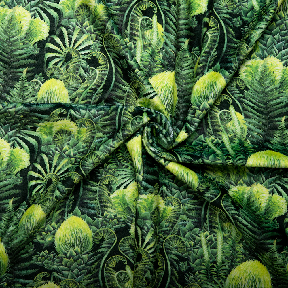 Printed Micro Chenille - DIGITAL - Cactus - Green - Image 2