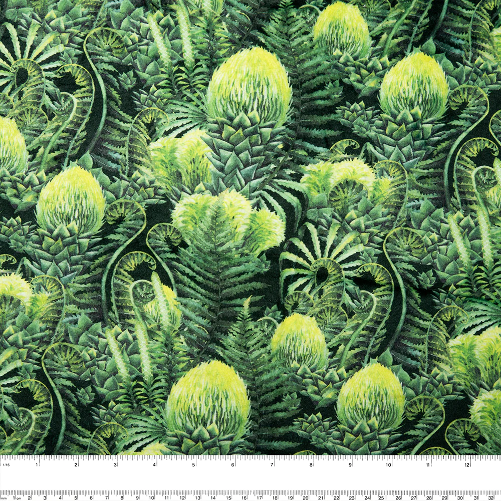 Printed Micro Chenille - DIGITAL - Cactus - Green - Image 3