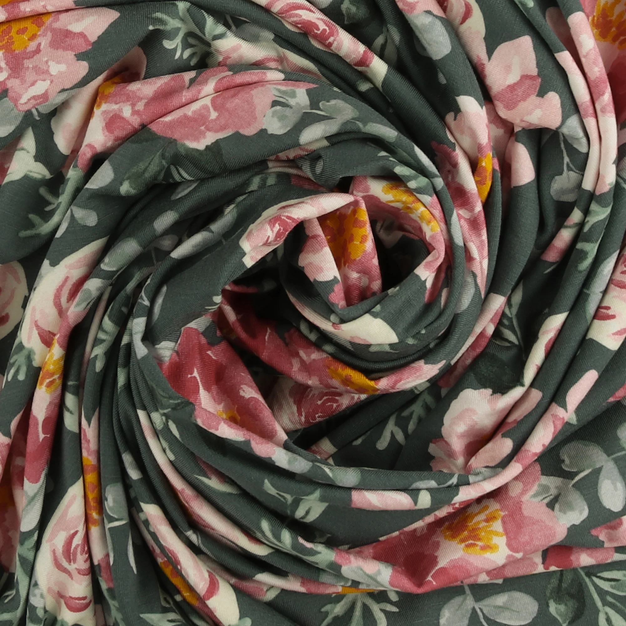 Printed Modal Knit - ROSE - 001 - Verdigris - Image 2