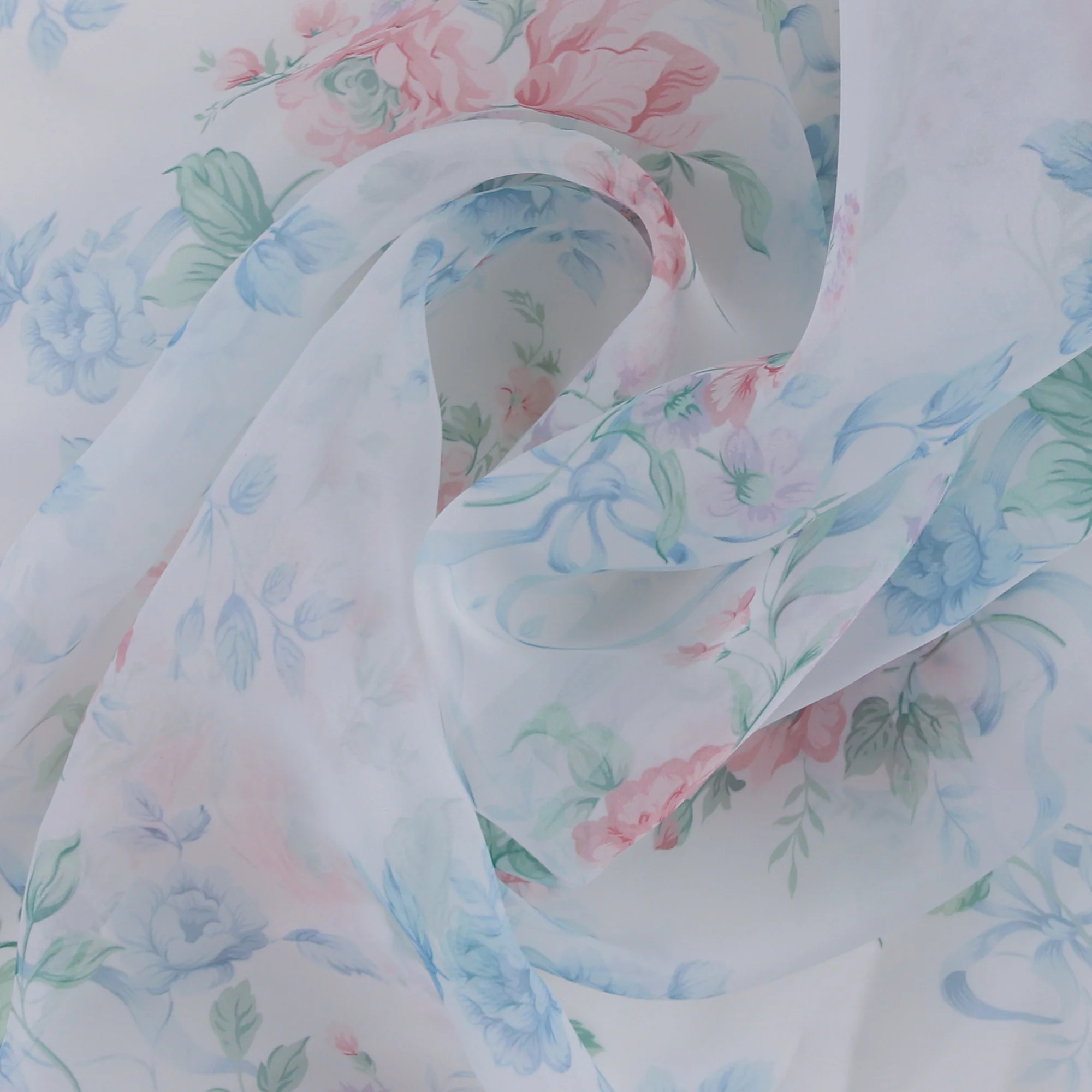 Printed Organza - ELEGANZA - 003 - White - Image 2