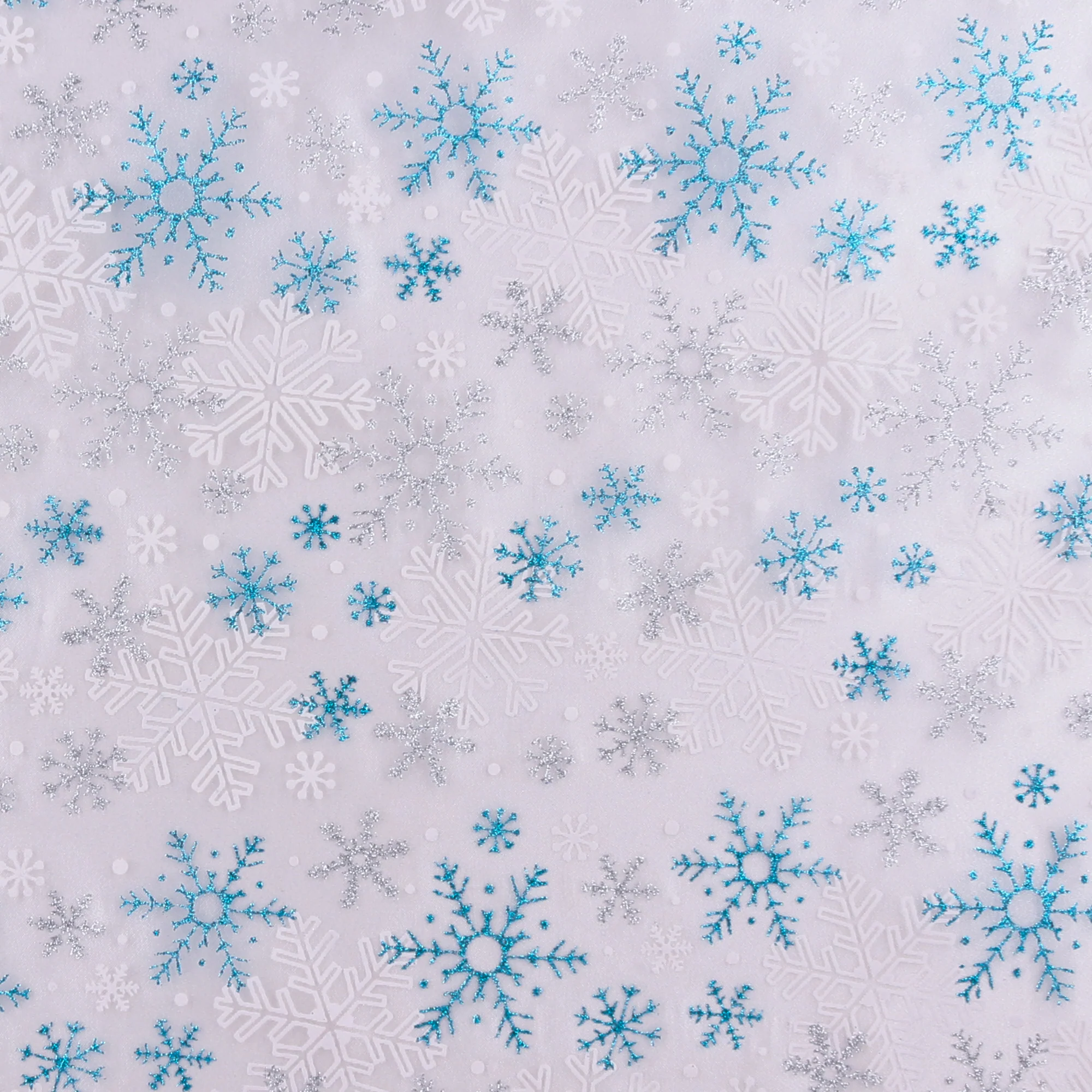 Printed Organza - GLITTER - 002 - Blue