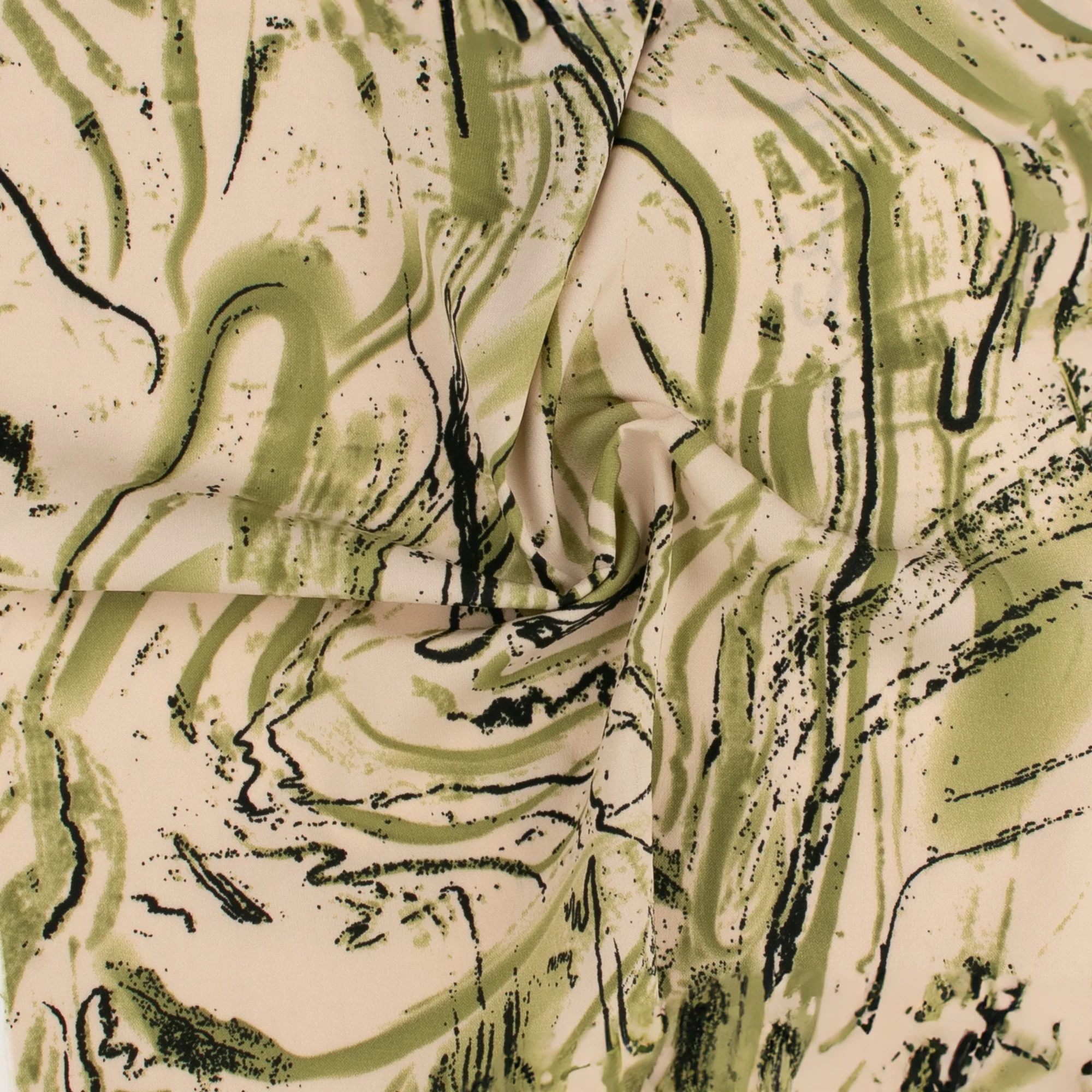 Printed Peachskin - EMMA - Abstract - Beige - Image 2