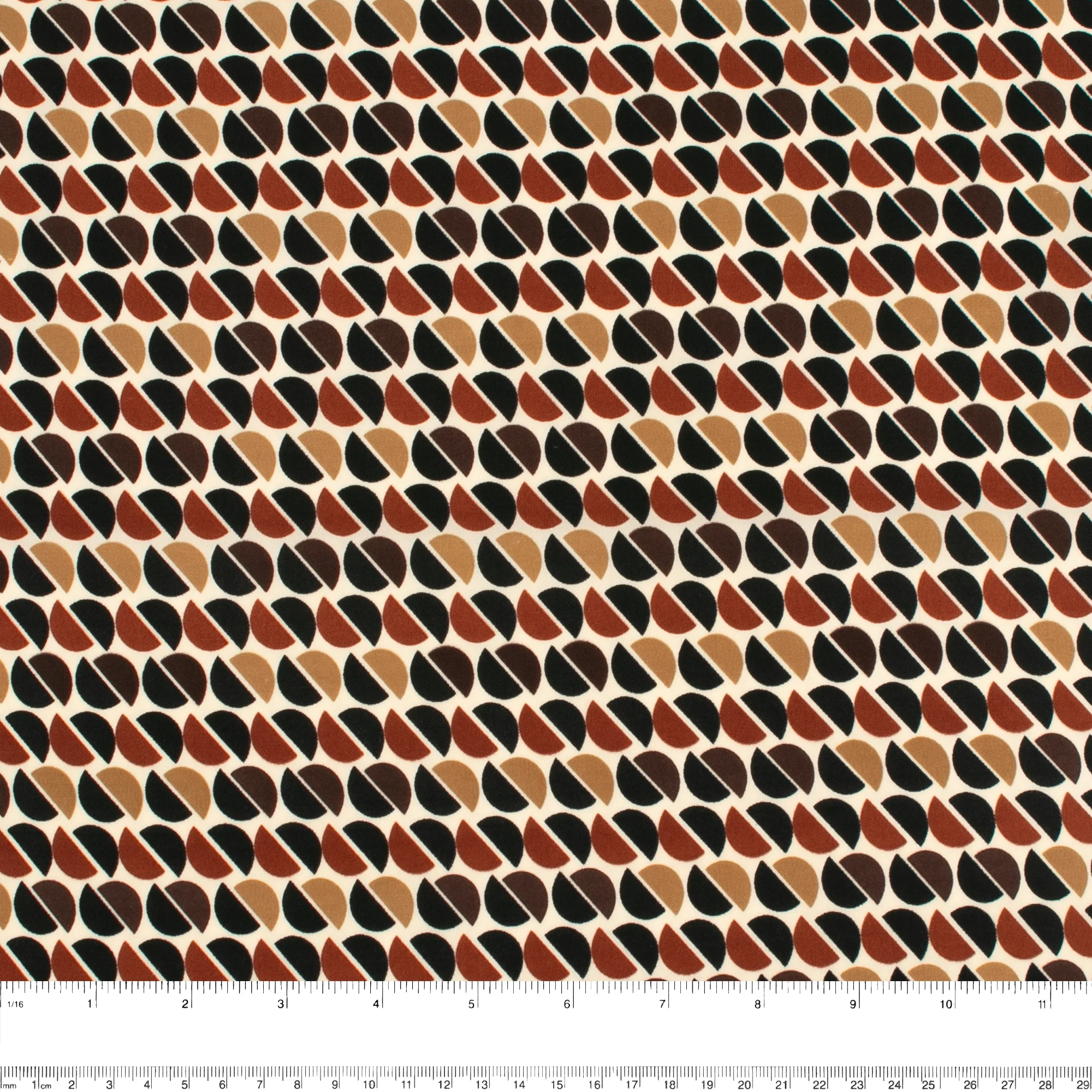Printed Peachskin - EMMA - Half cercle - Brown - Image 3