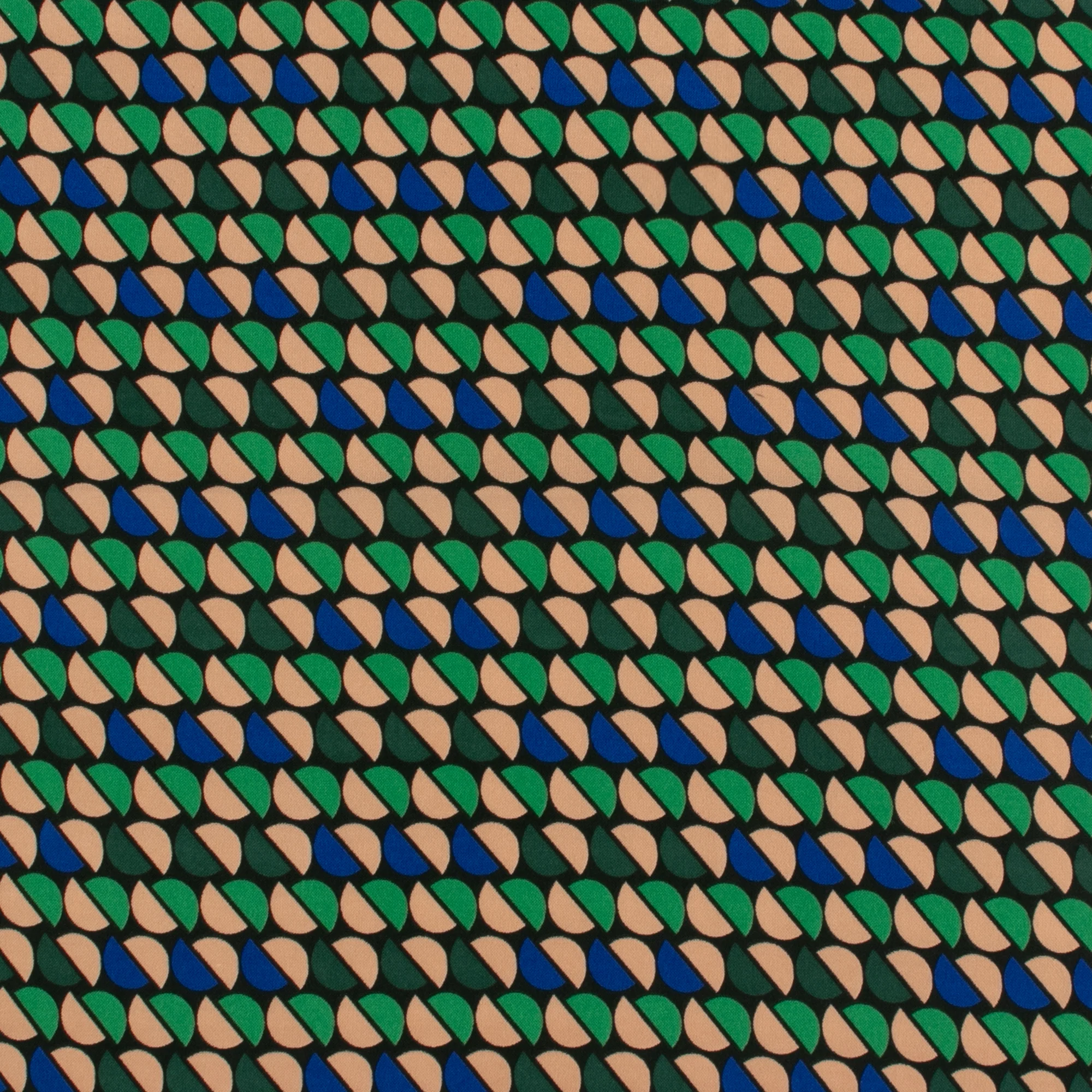 Printed Peachskin - EMMA - Half Circle - Green