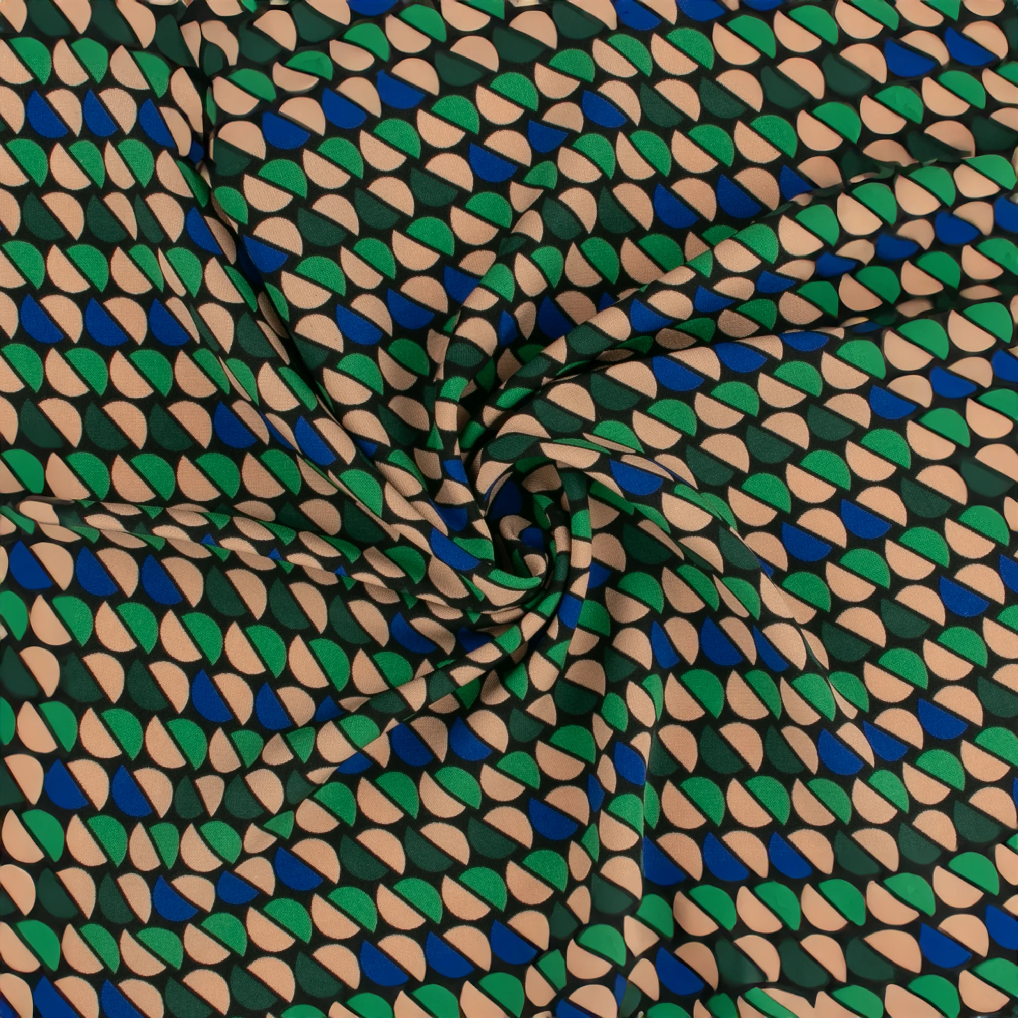 Printed Peachskin - EMMA - Half Circle - Green - Image 2