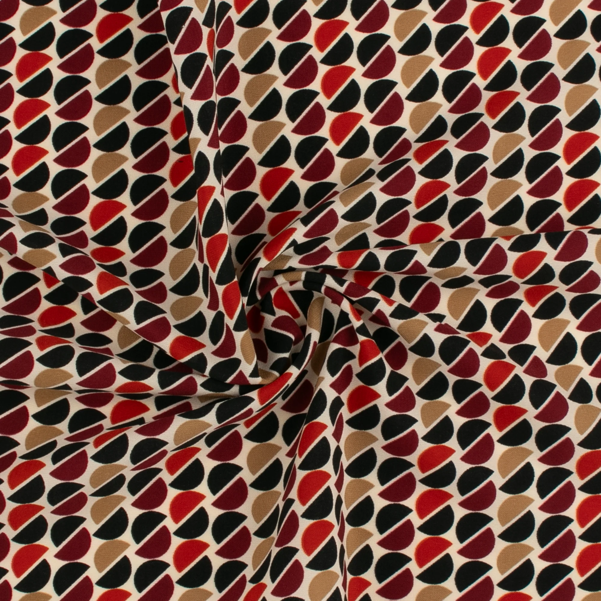 Printed Peachskin - EMMA - Half cercle - Red - Image 2