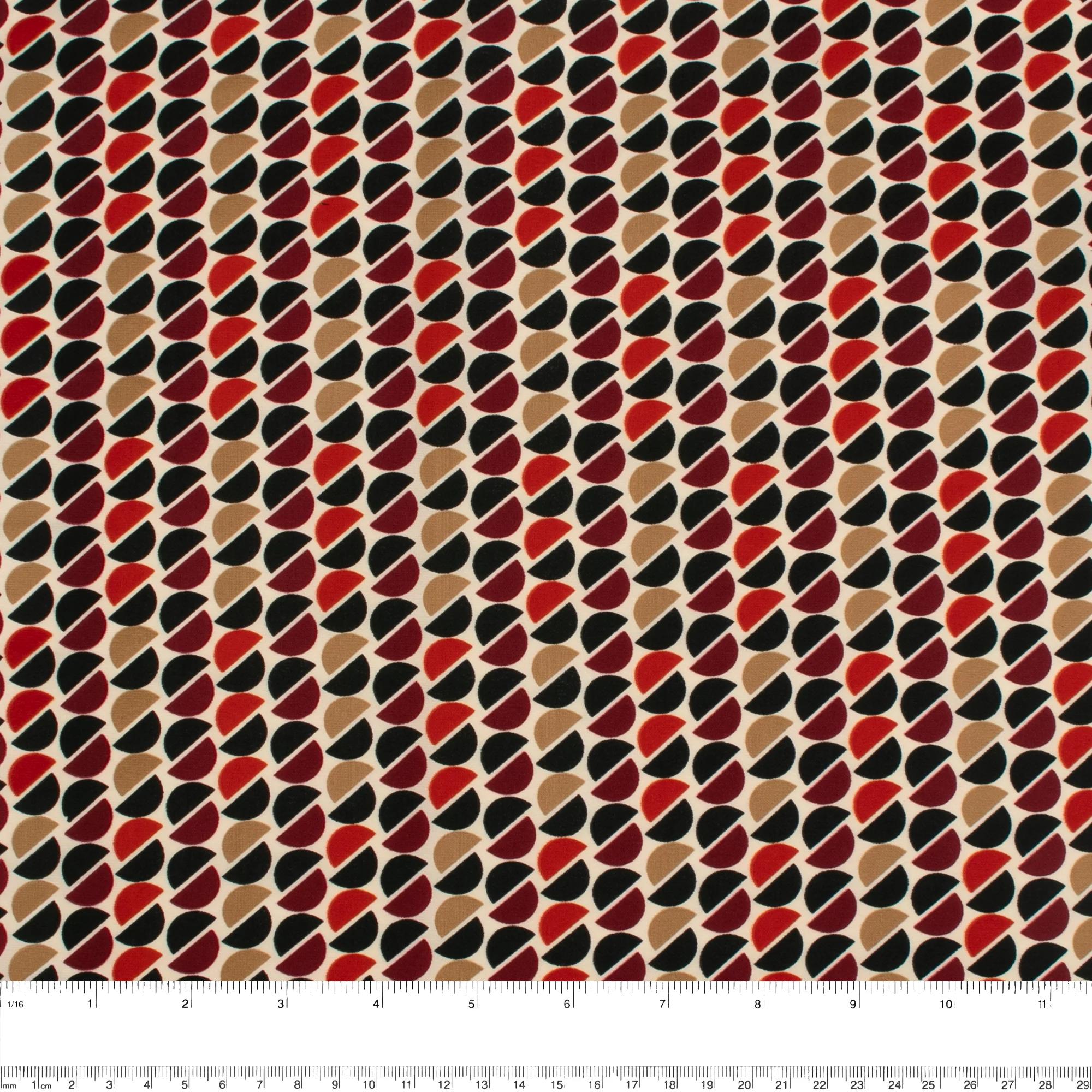 Printed Peachskin - EMMA - Half cercle - Red - Image 3