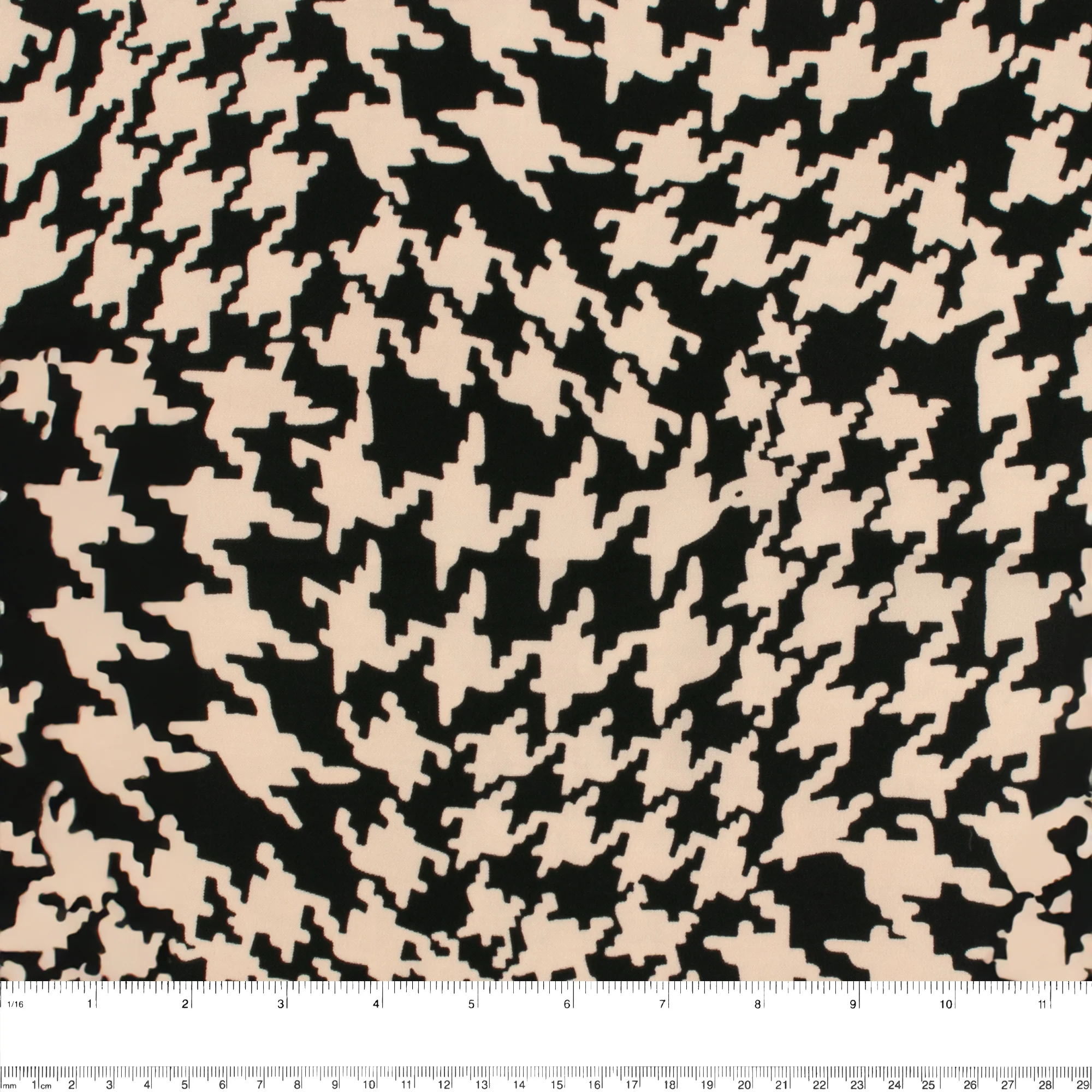 Printed Peachskin - EMMA - Houndstooth - Beige - Image 3