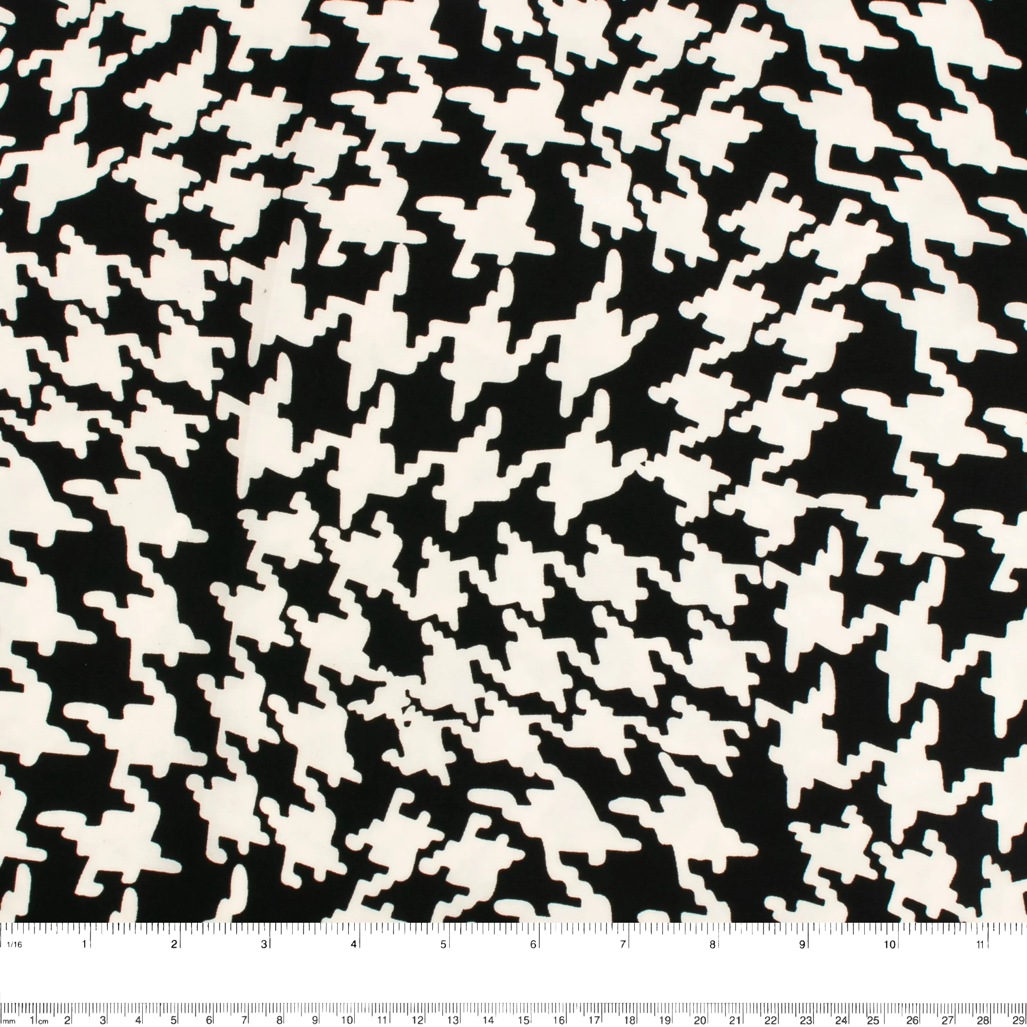 Printed Peachskin - EMMA - Houndstooth - Off white - Image 3