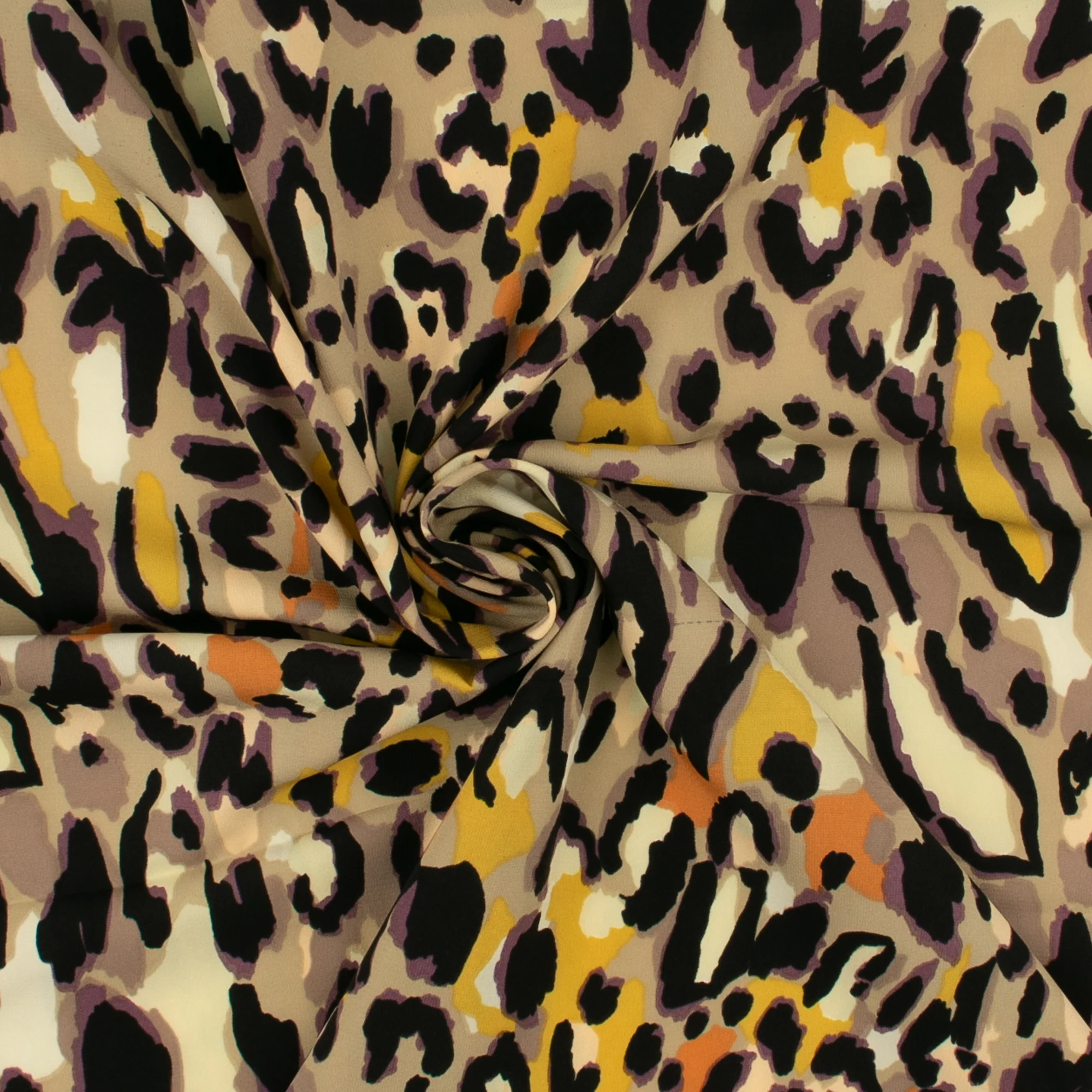 Printed Peachskin - EMMA - Leopard - Yellow - Image 2