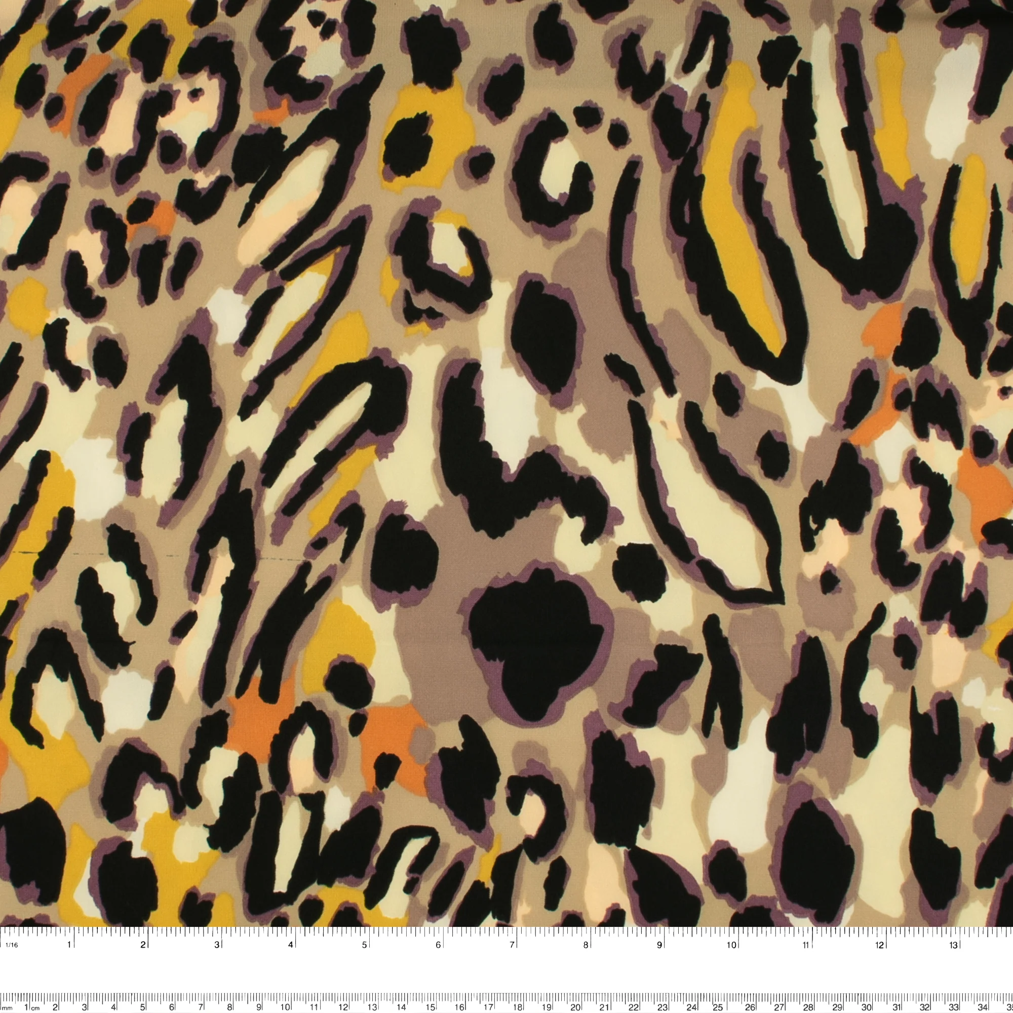 Printed Peachskin - EMMA - Leopard - Yellow - Image 3