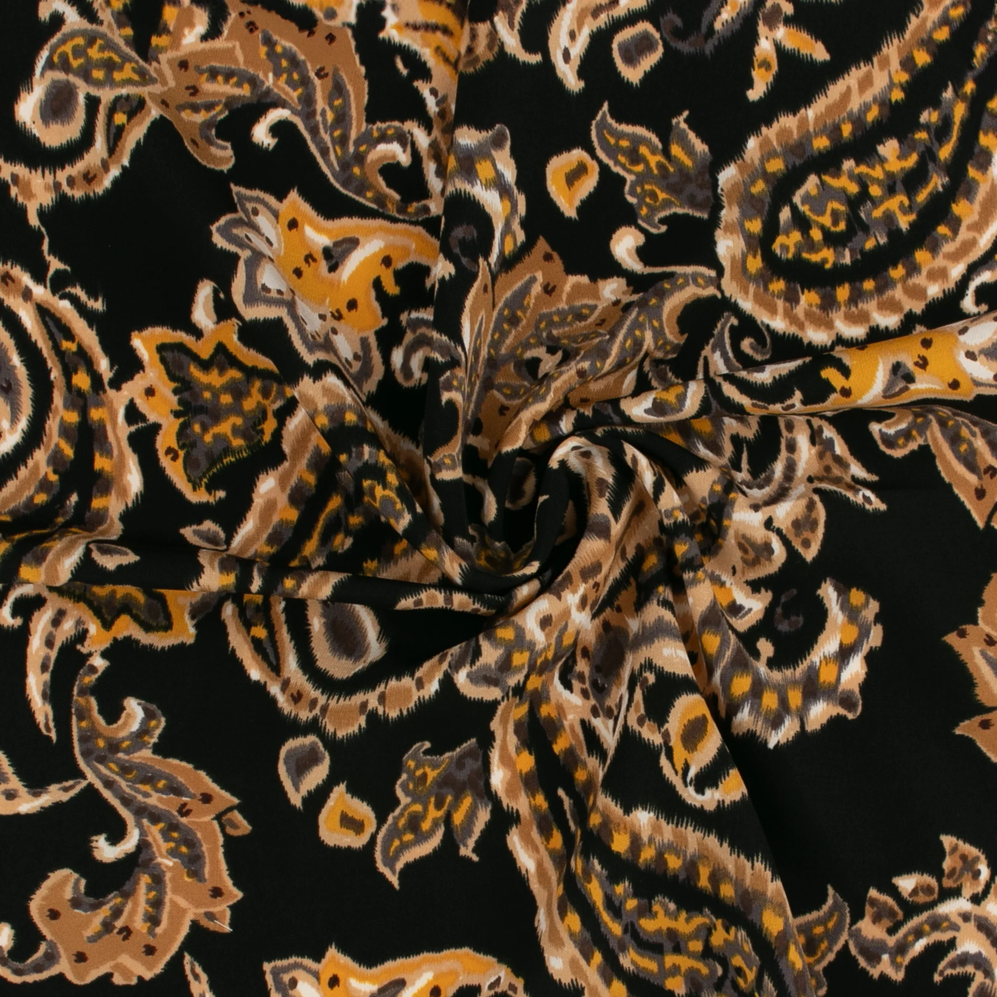 Printed Peachskin - EMMA - Paisley - Black - Image 2