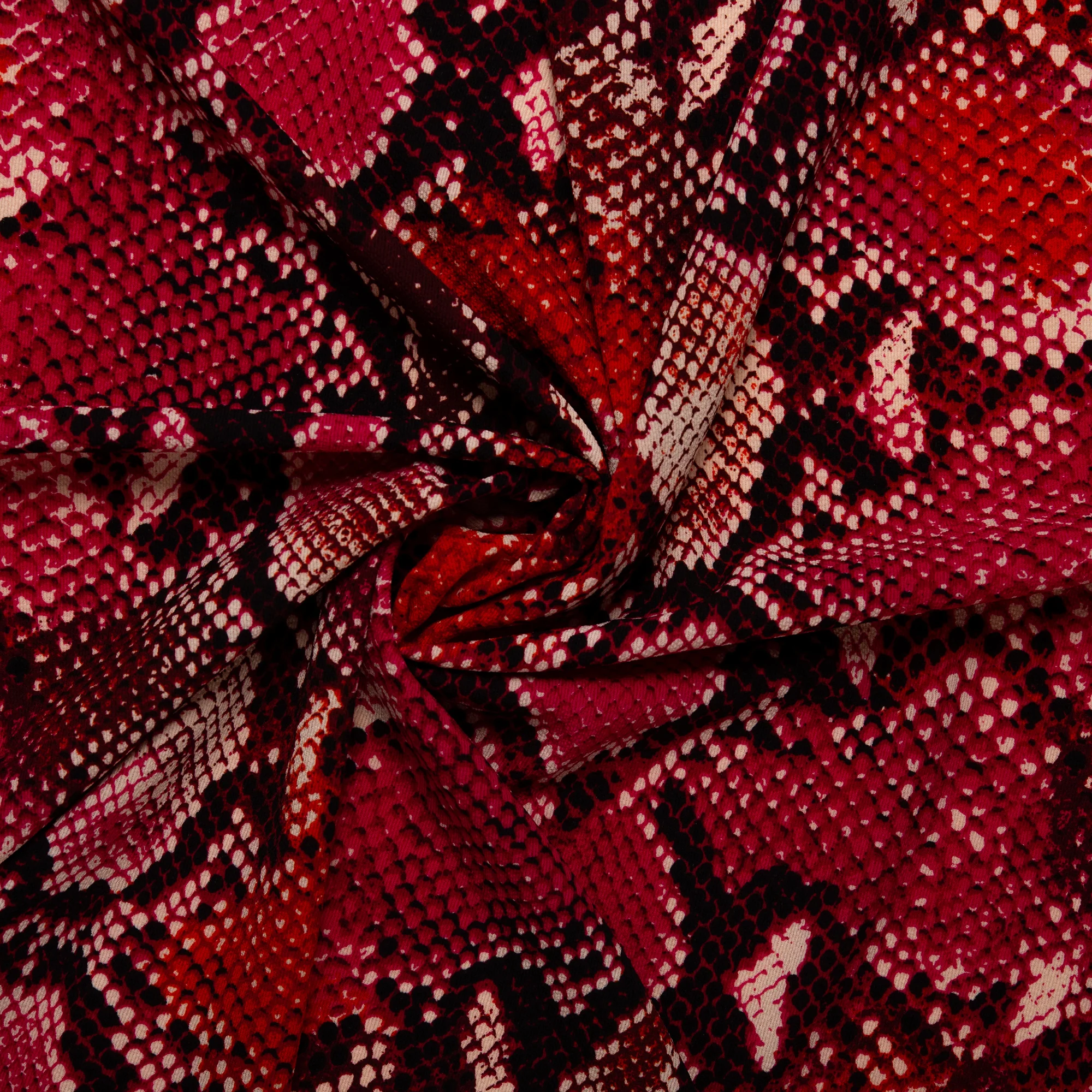 Printed Polyester Crepe - FOLKLORE - Snakes - Laurel - Image 2