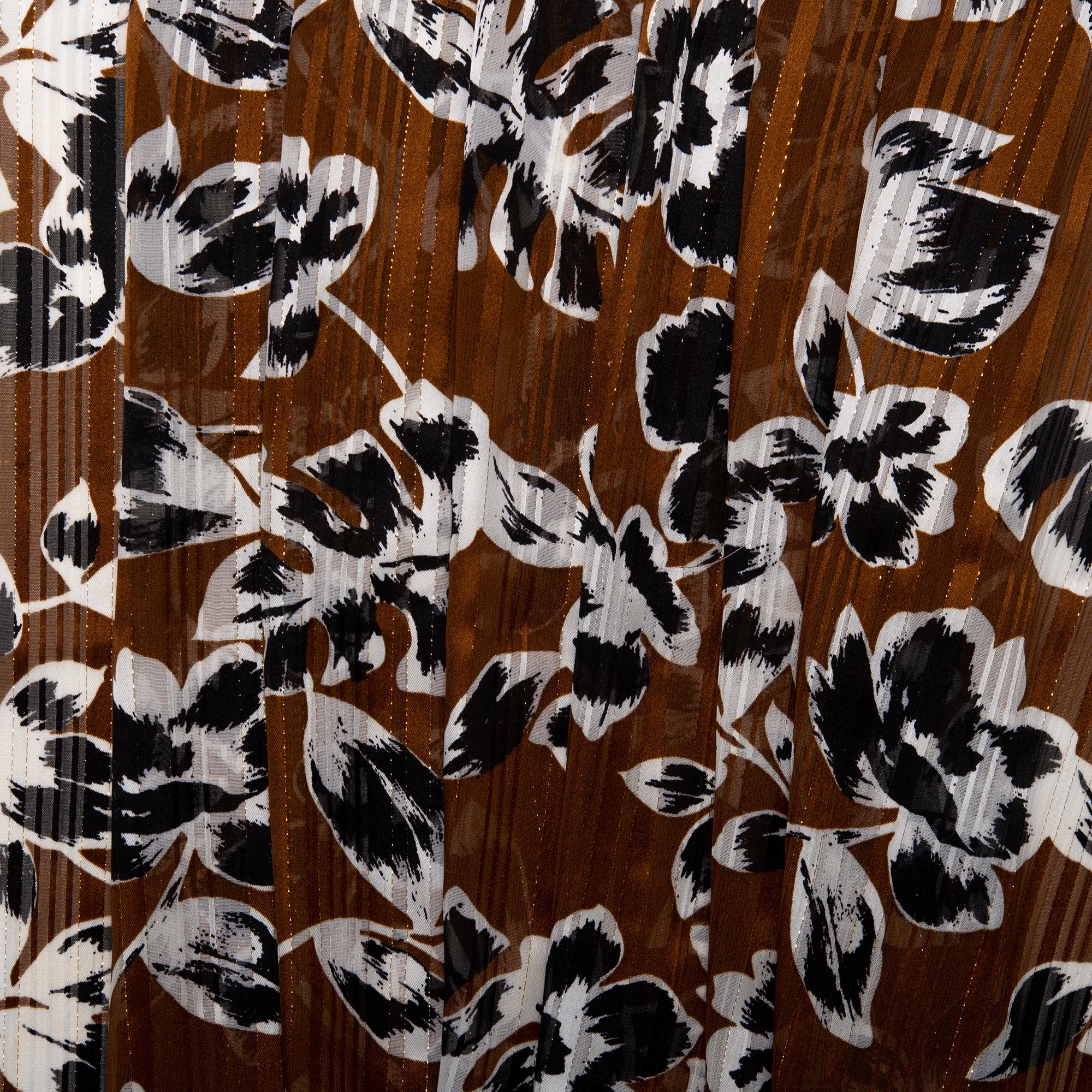 Printed polyester - MARCELINE - Tropical leafs - Cinnamin - Image 4