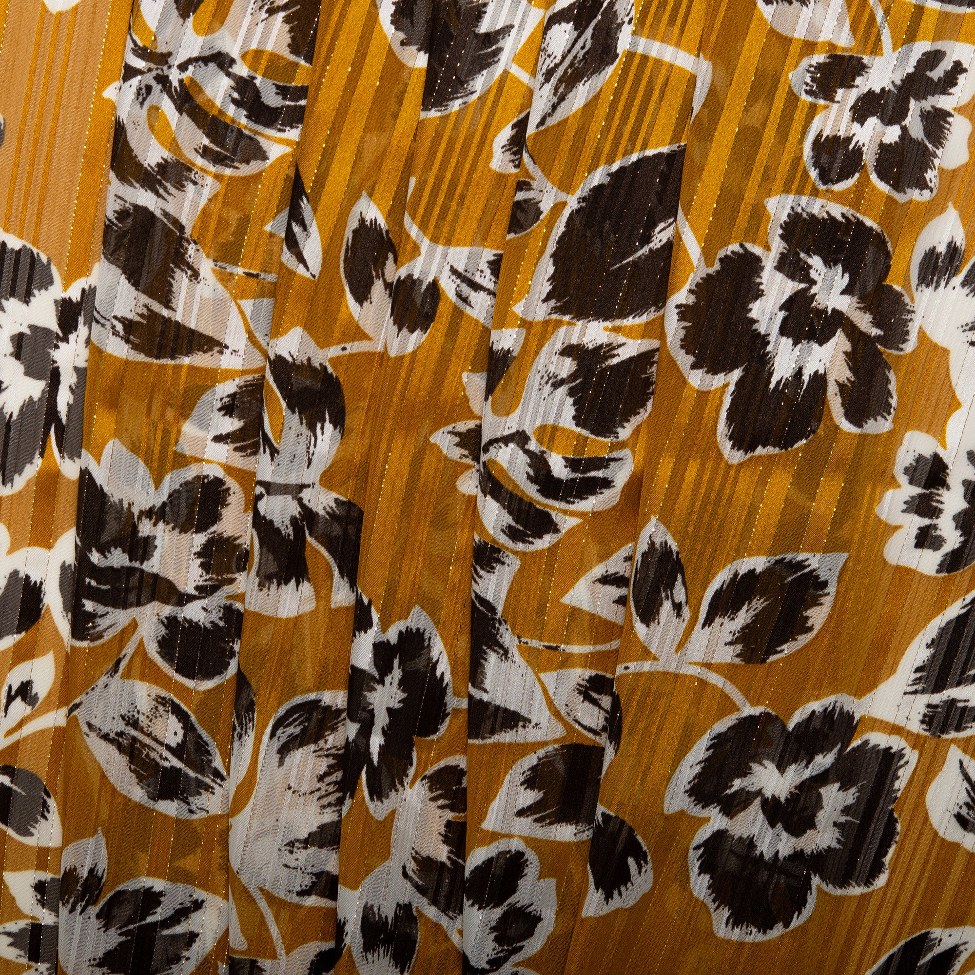 Printed polyester - MARCELINE - Tropical leafs - Topaz - Image 4