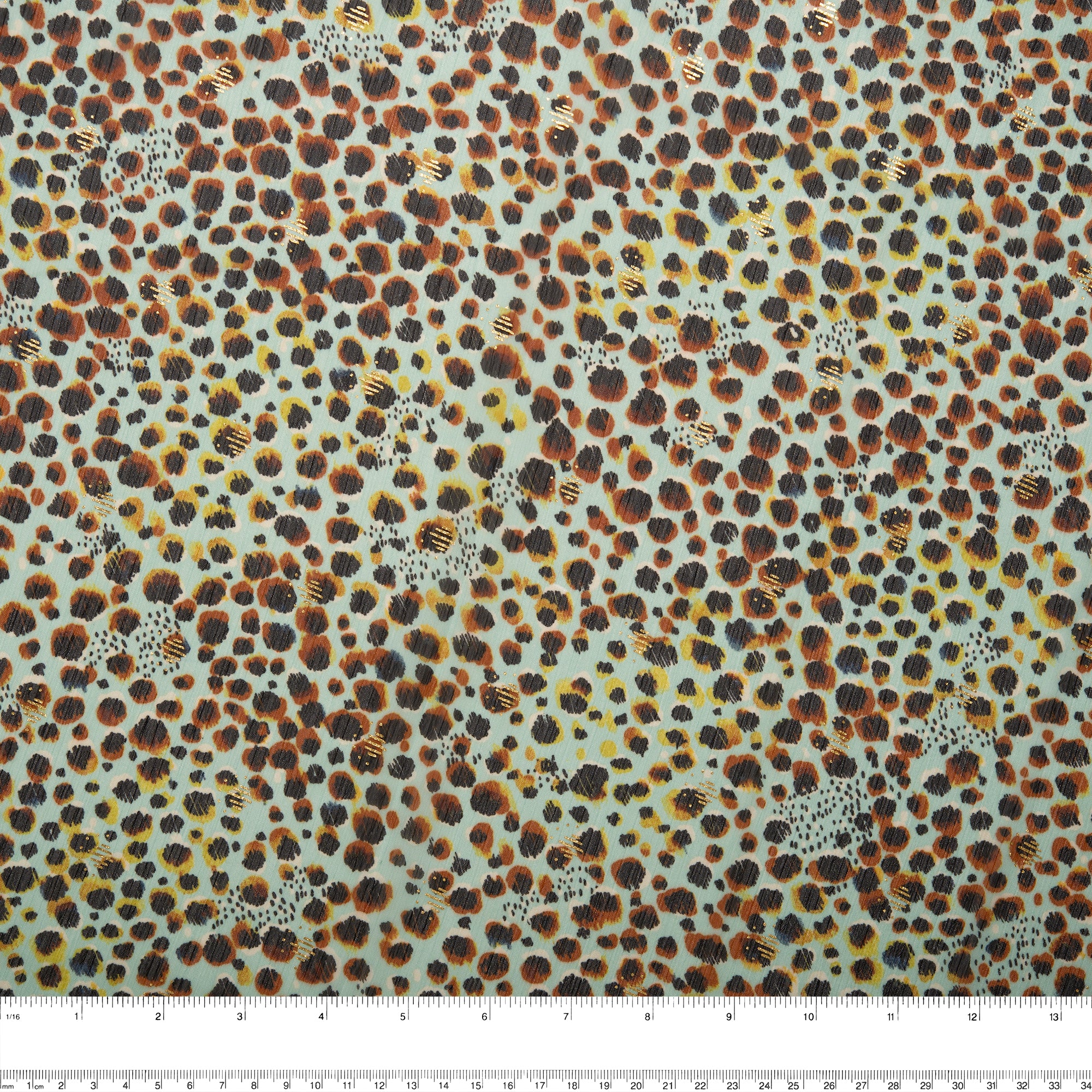 Printed polyester - OLIVIA - Abstract - Mint - Image 3