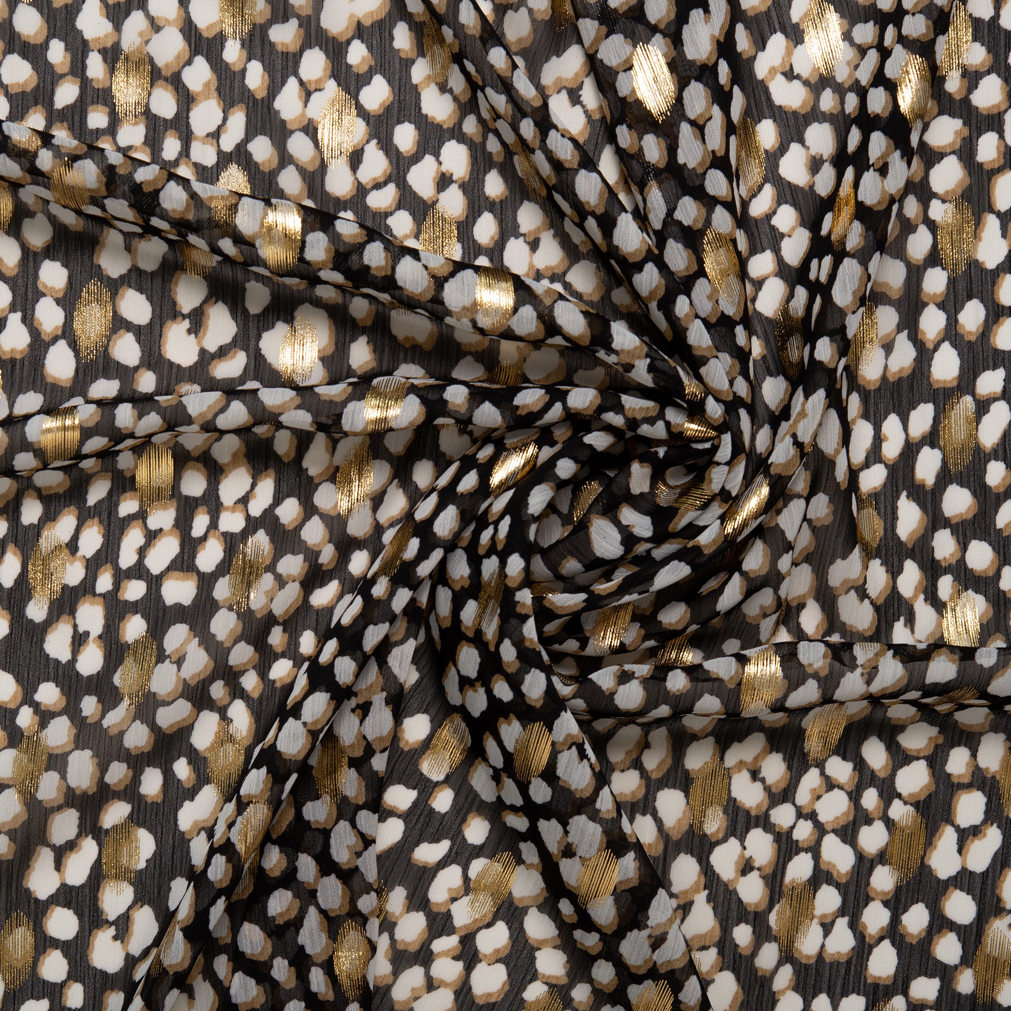 Printed polyester - OLIVIA - Abstract - Taupe - Image 2
