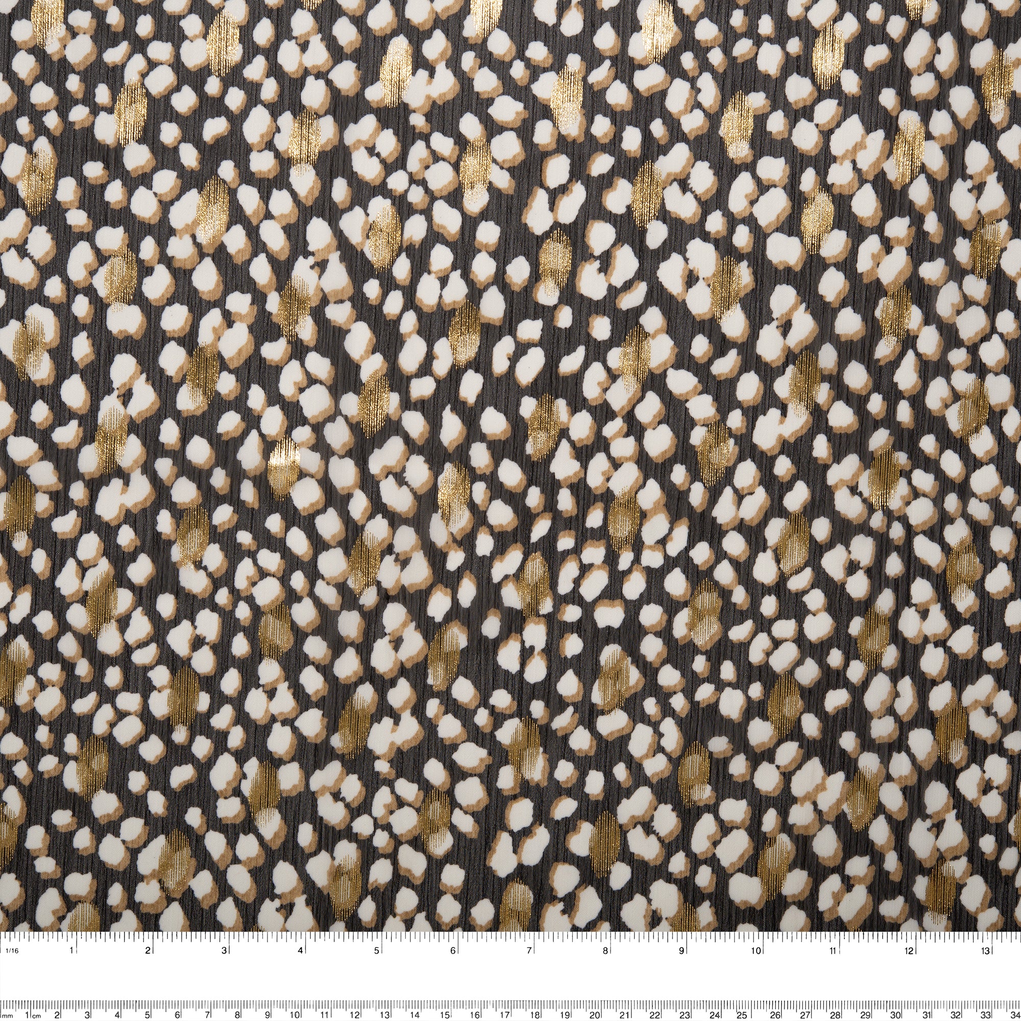 Printed polyester - OLIVIA - Abstract - Taupe - Image 3