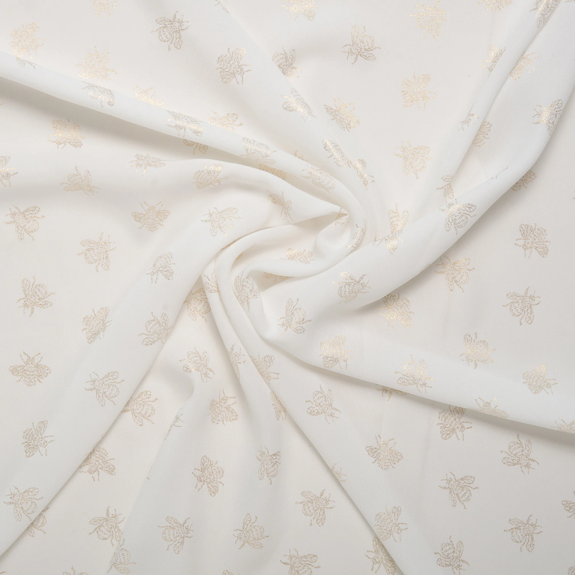 Printed polyester - OLIVIA - Bee's - White - Image 2