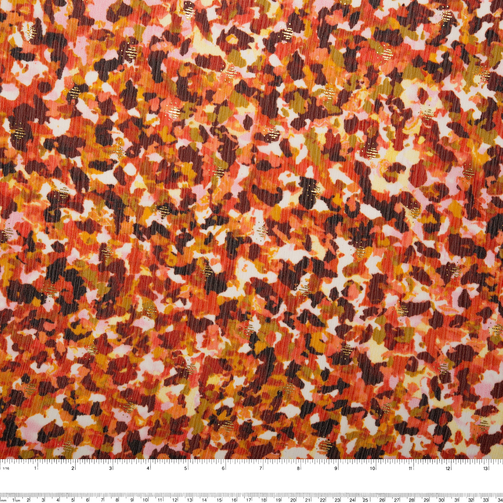 Printed polyester - OLIVIA - Cheetah - Orange - Image 3