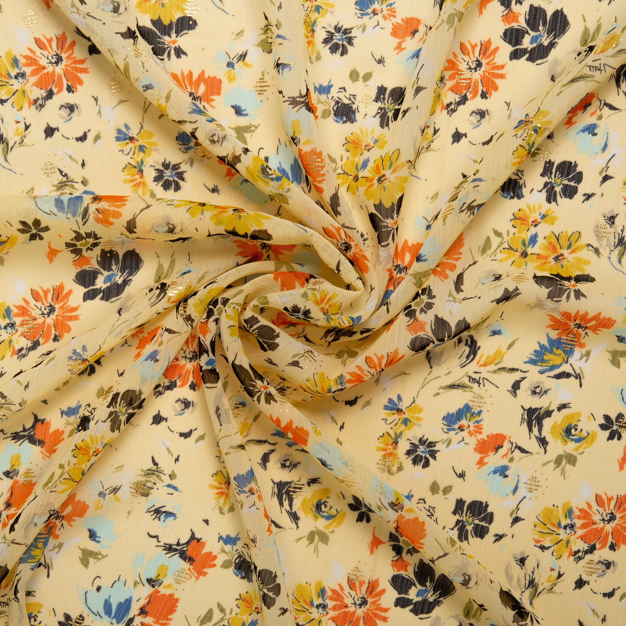 Printed polyester - OLIVIA - Clematis - Butterfly - Image 2