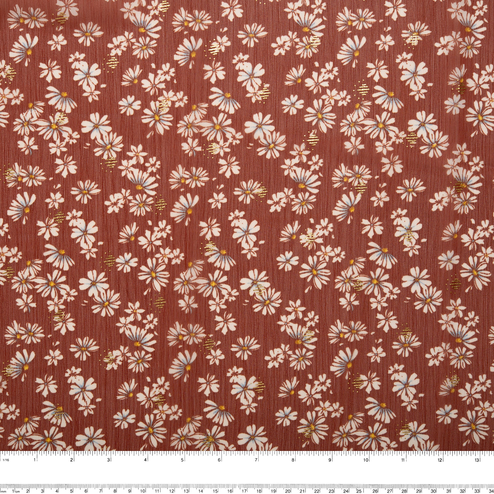 Printed polyester - OLIVIA - Daisy - Maple - Image 3