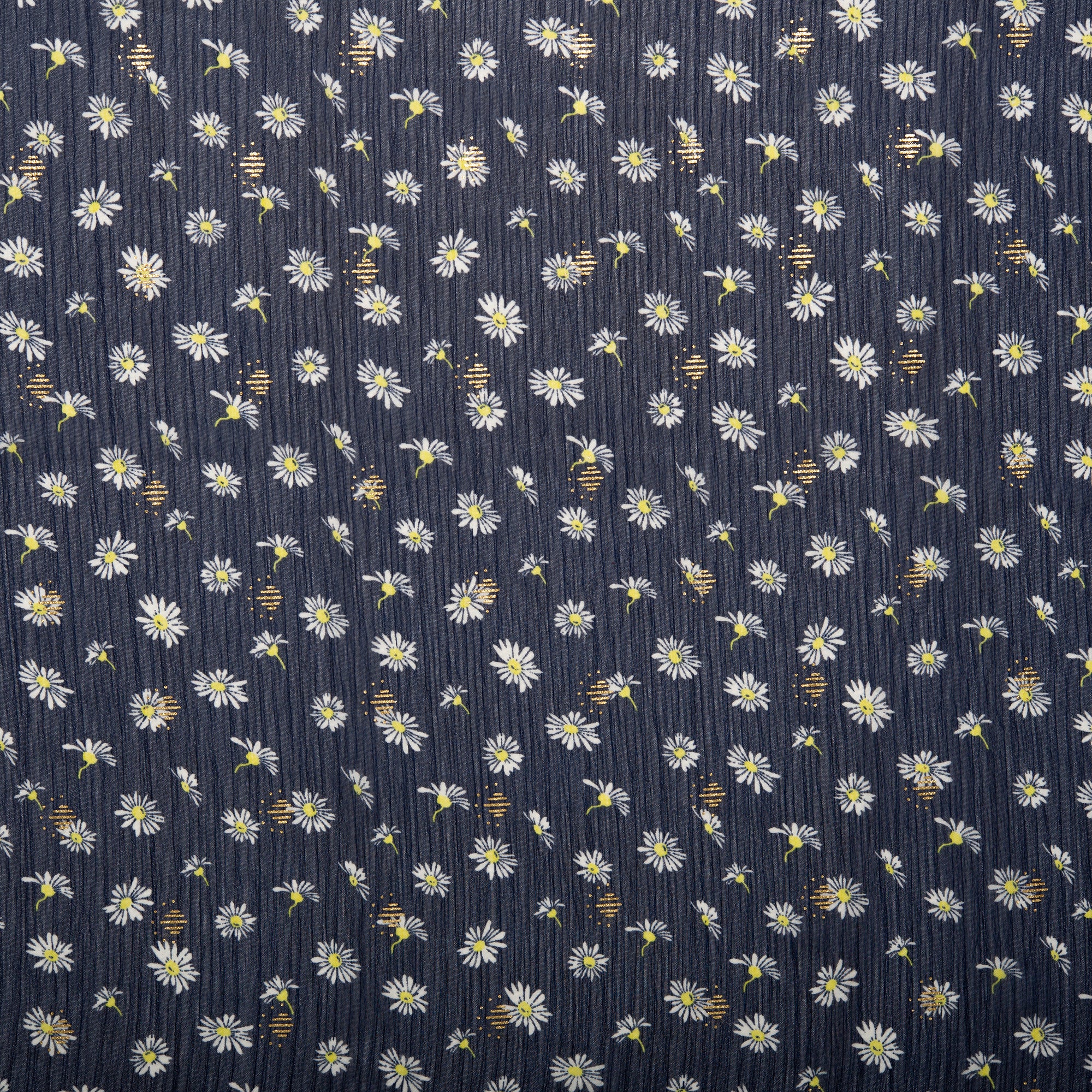 Printed polyester - OLIVIA - Daisy small - Navy