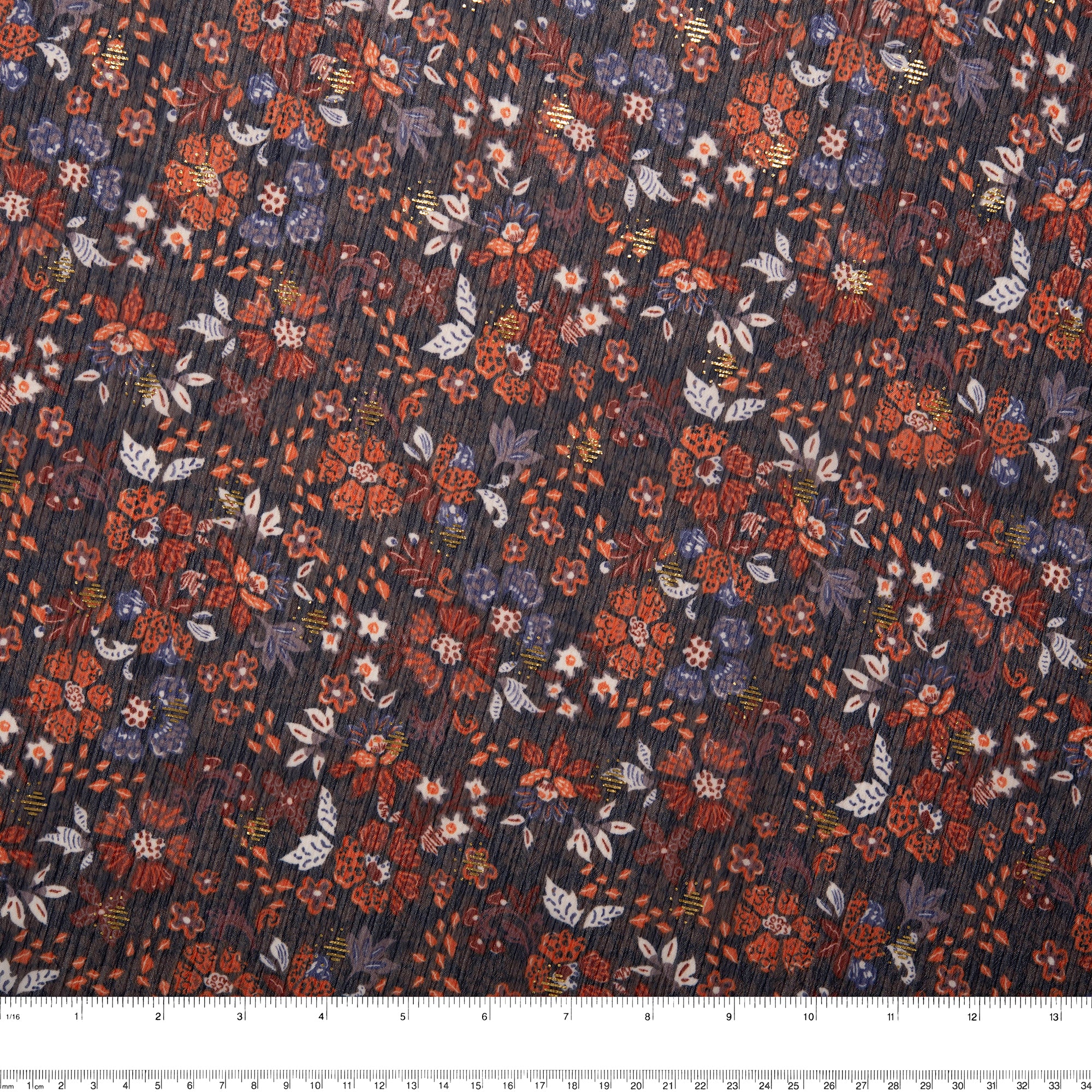 Printed polyester - OLIVIA - Florals - Orange - Image 3