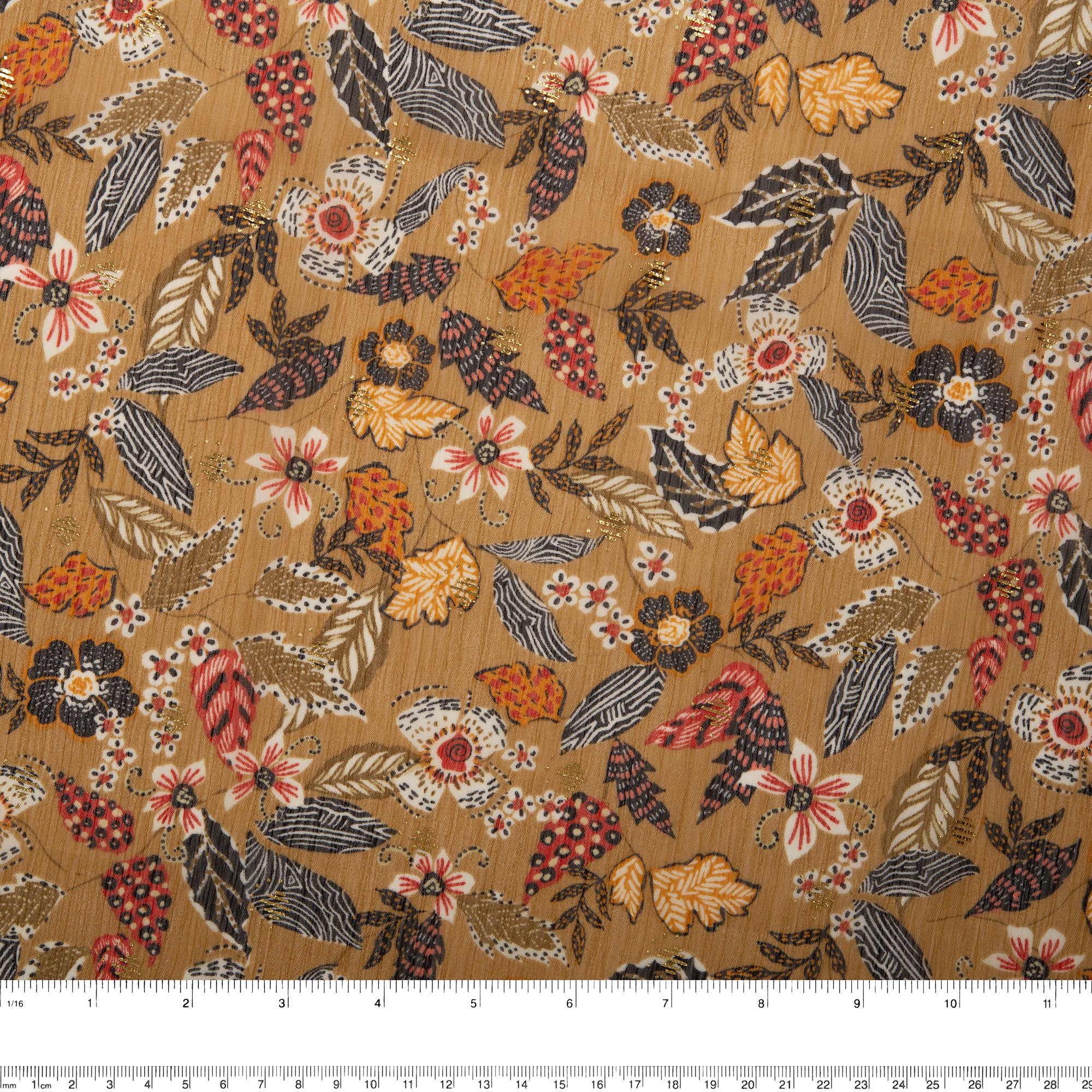 Printed polyester - OLIVIA - Leafs - Sundew - Image 3