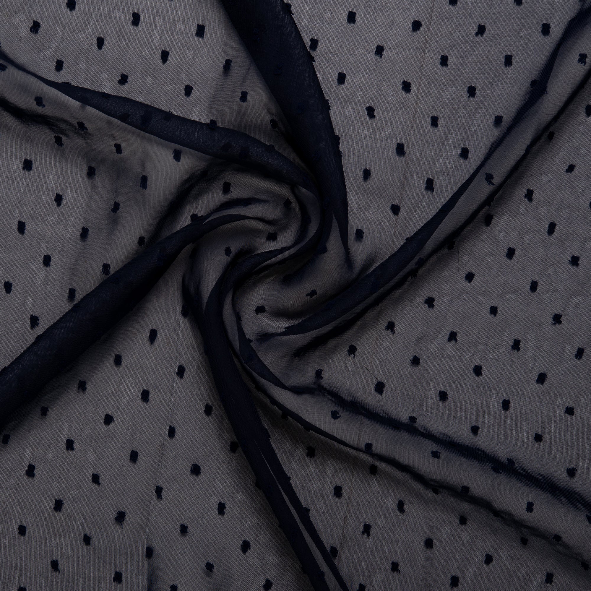 Printed polyester - OLIVIA - Stitch - Midnight blue - Image 2
