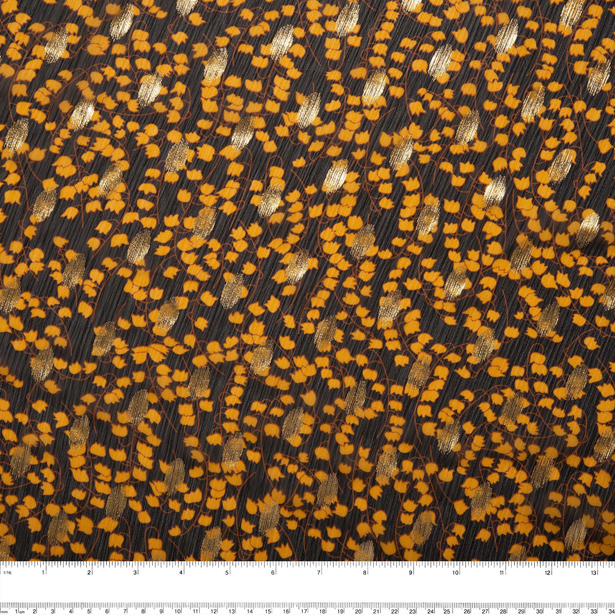 Printed polyester - OLIVIA - Tulips - Yellow - Image 3