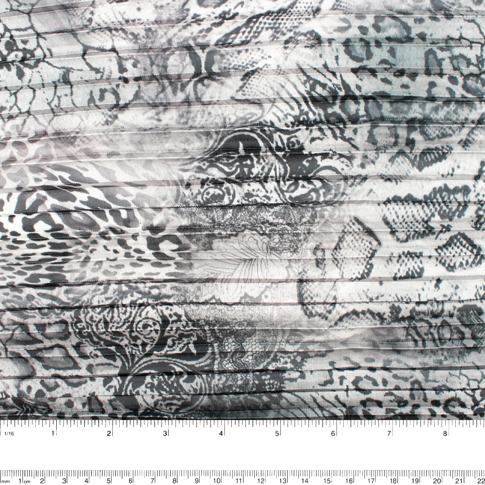 Printed Polyester - WILD LIFE - Leopard - Grey - Image 3