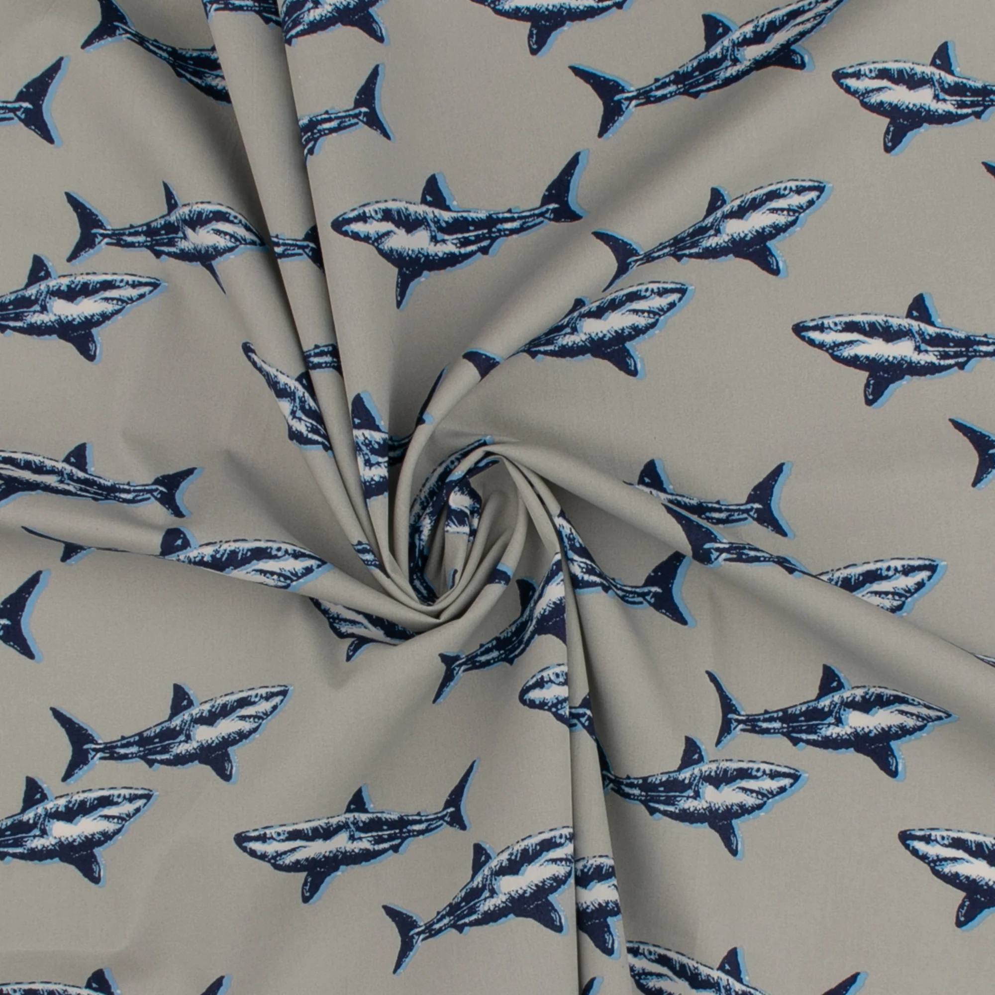 Printed Poplin - HULA-HOOP - 012 - Grey - Image 2