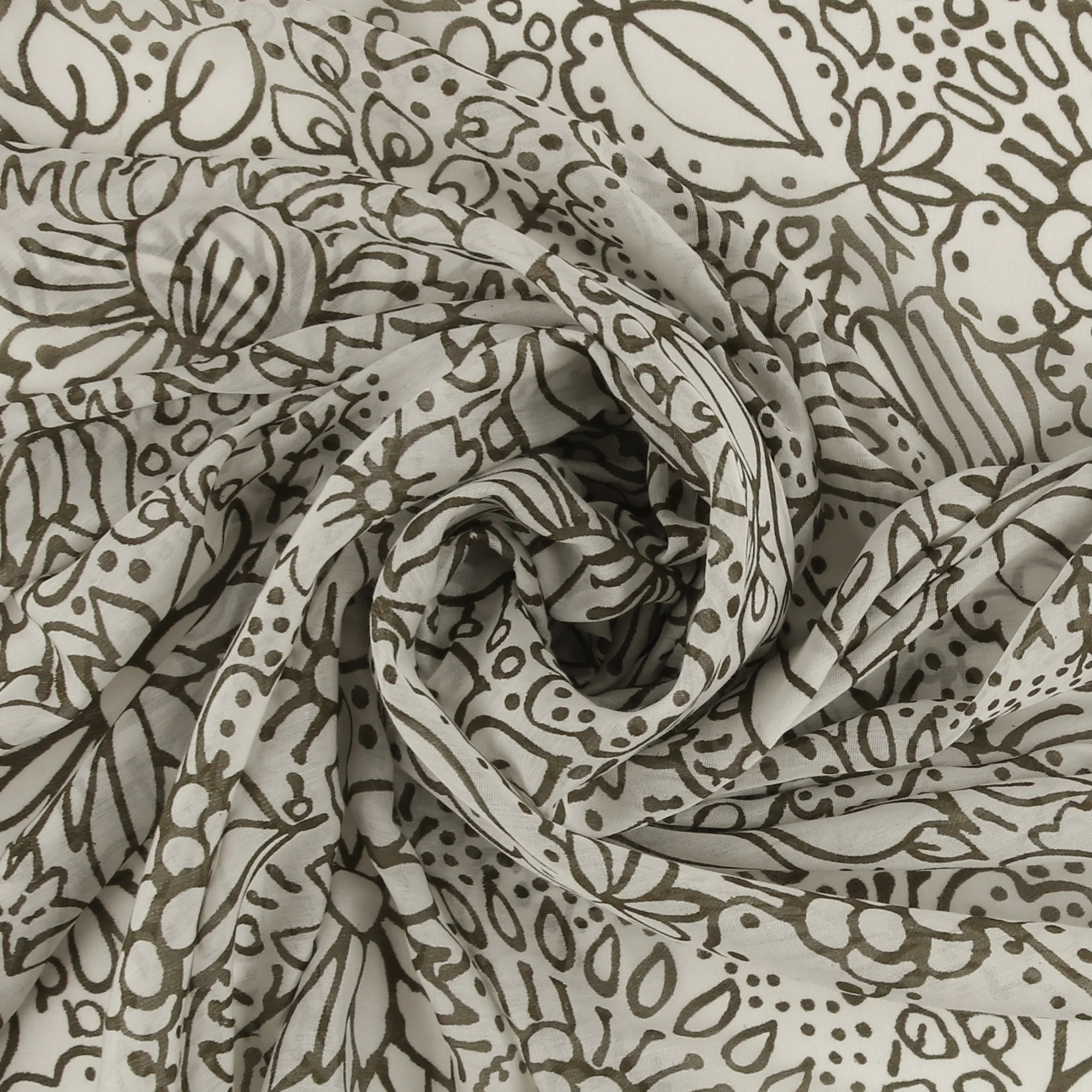 Printed Pure Silk - 004 - Olive - Image 2