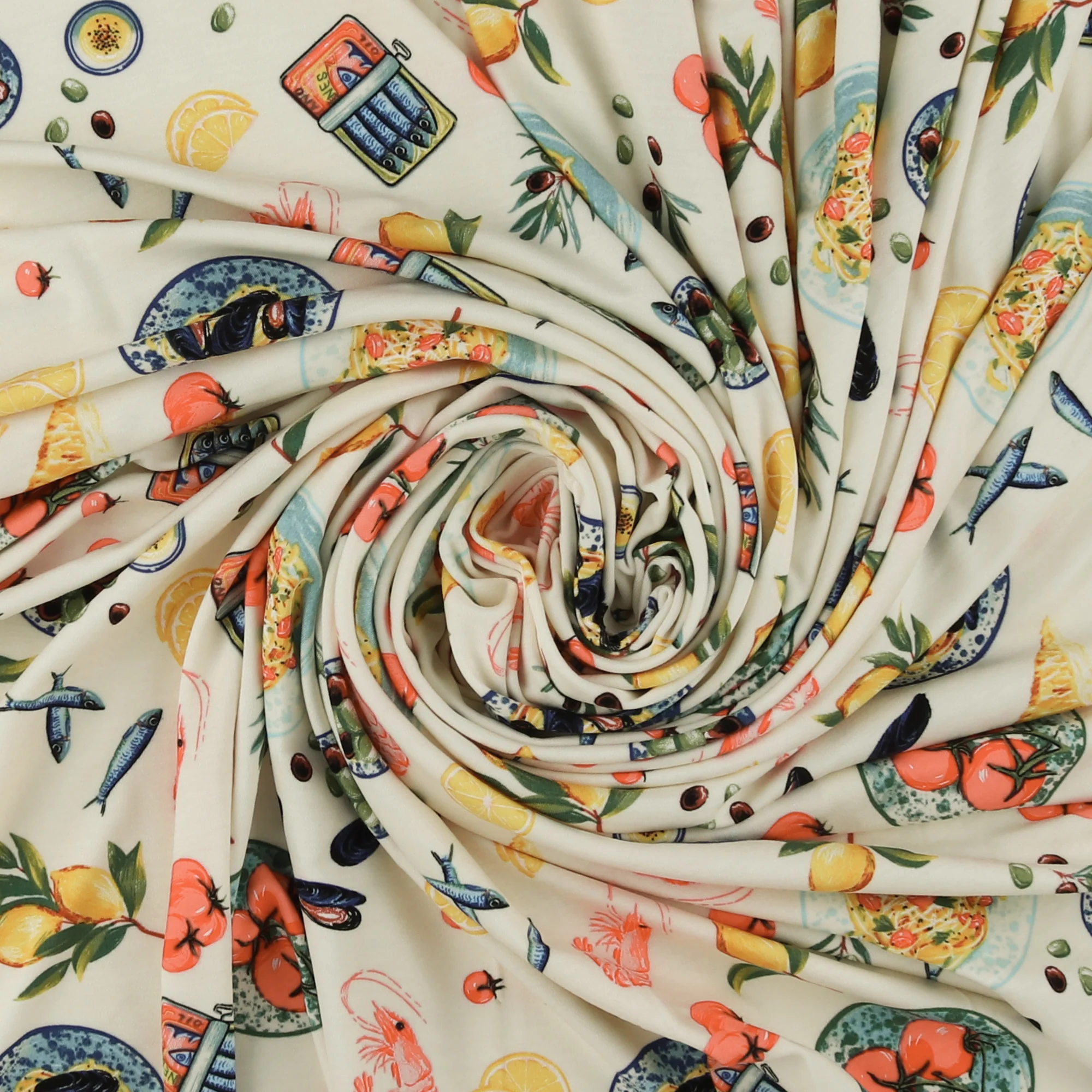 Printed Rayon Knit - BEATRICE - 005 - Ivory - Image 2