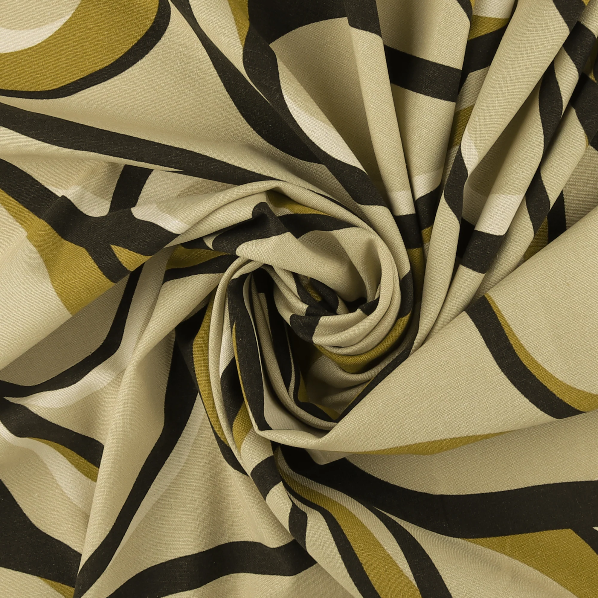 Printed Rayon Linen - SAN PAULO - 006 - Neutral & Black - Image 2