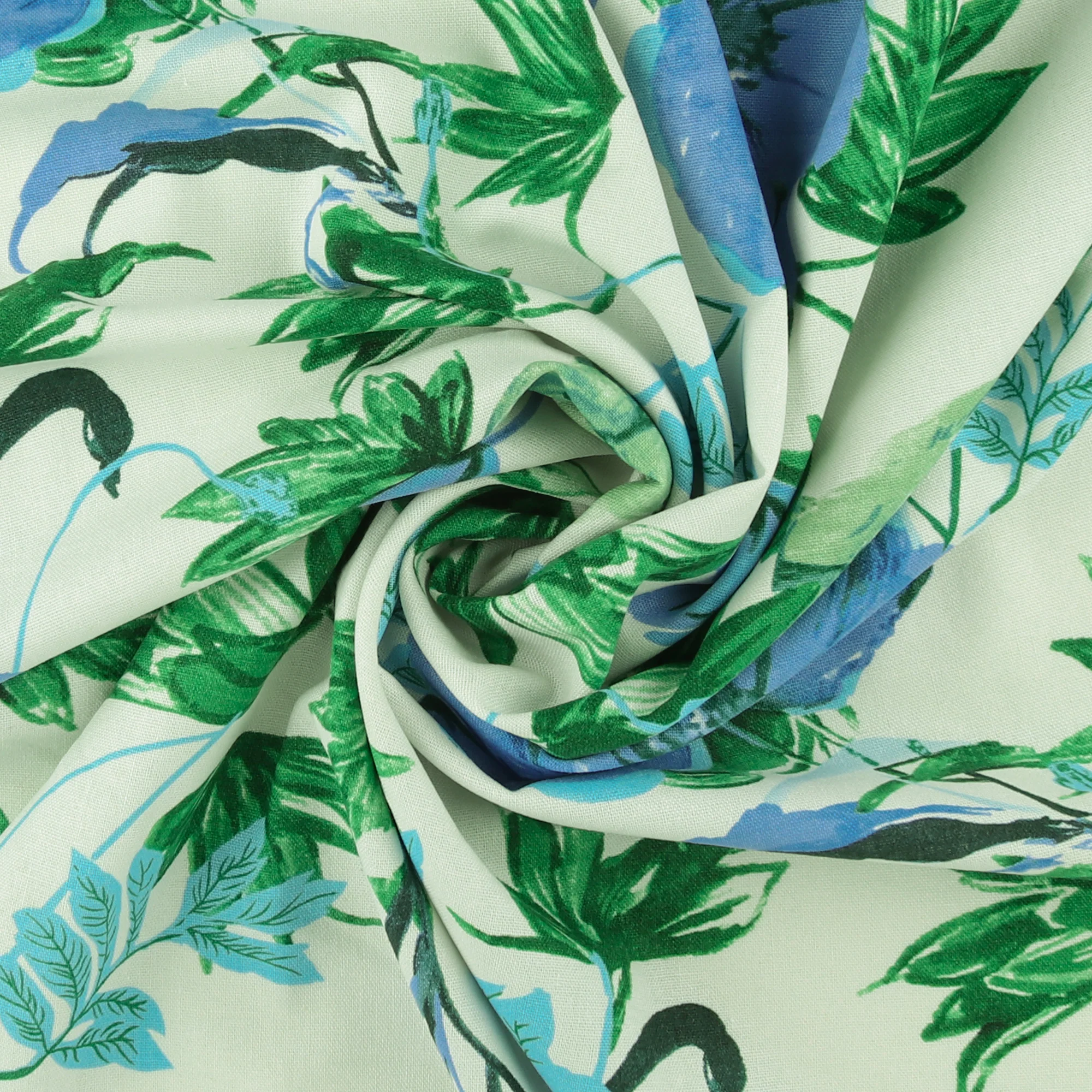 Printed Rayon Linen - SAN PAULO - 014 - Green - Image 2